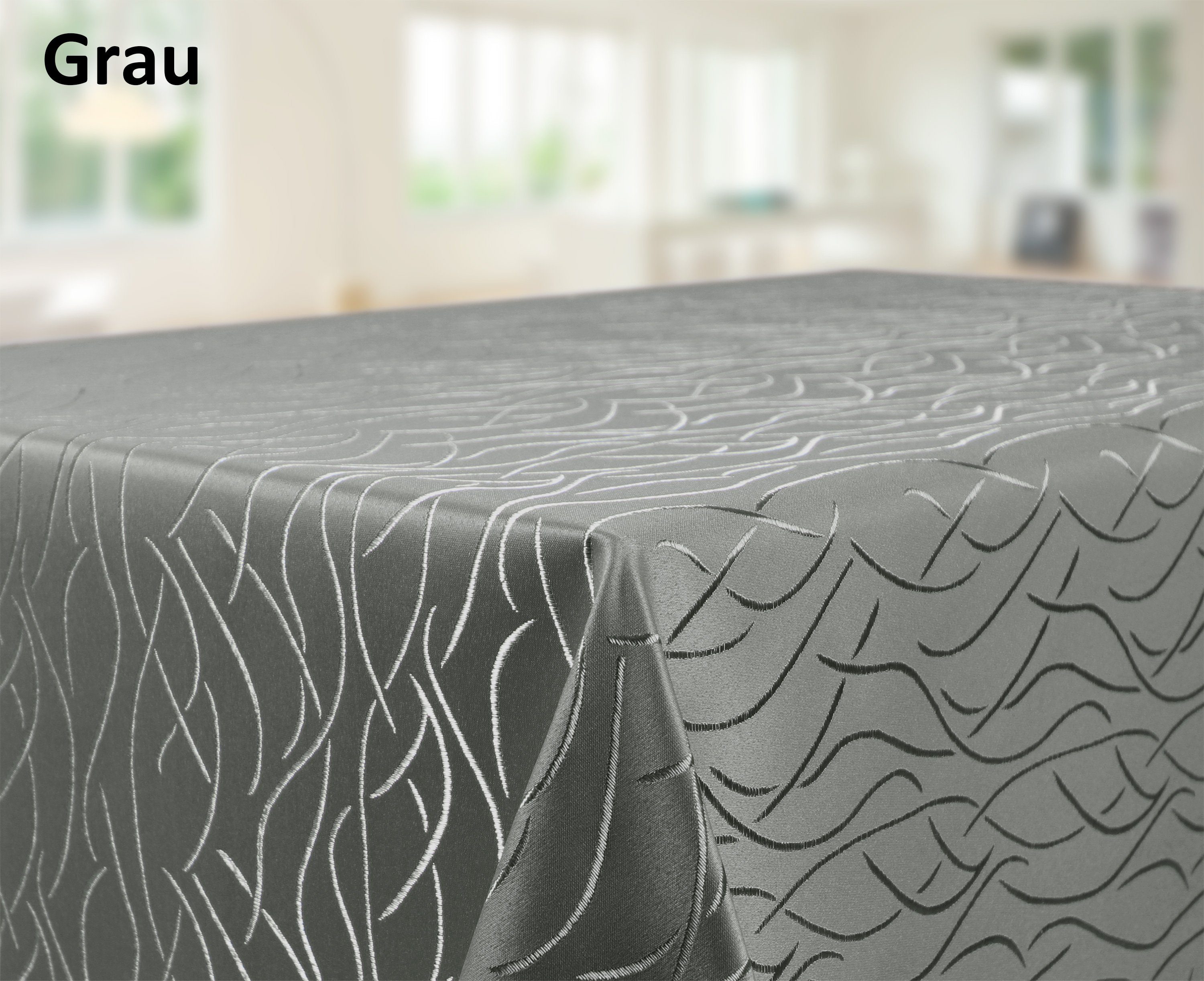 Beautex Tischdecke Damast Jacquard bügelfrei pflegeleicht Streifenmuster Tischwäsche (1-tlg), Mercerisiert, Hochwertiger Jacquard, Formstabil