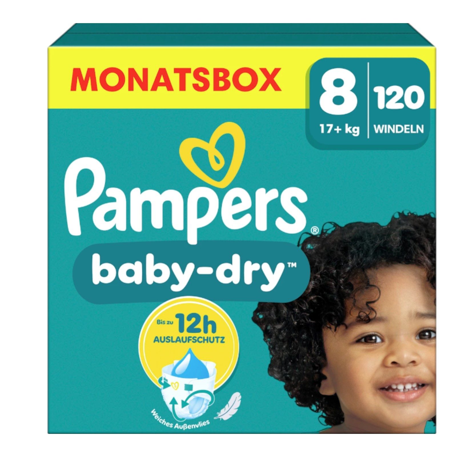 Pampers Подгузники Подгузники Baby Dry Gr.8 Extra Large (17+ kg), Monatsbox, 120 St