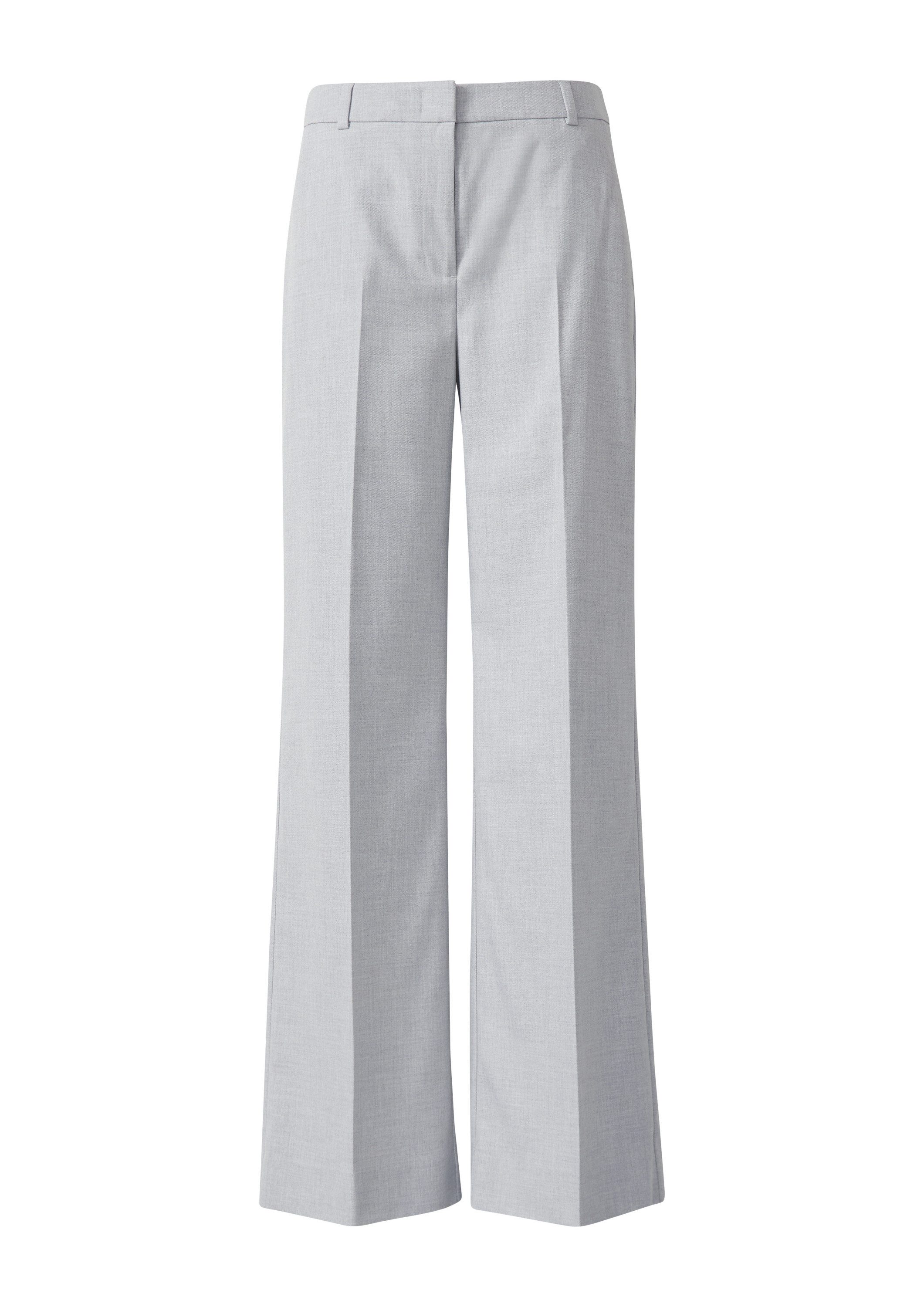 comma Chinos Hose Melierte Marlenehose mit Bügelfalten