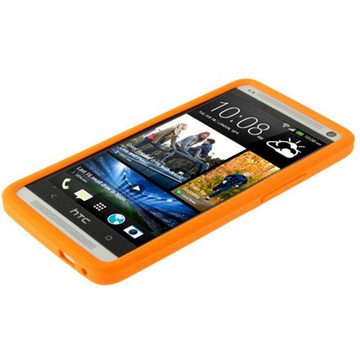 König Design Handyhülle HTC One, HTC One Handyhülle Backcover Orange