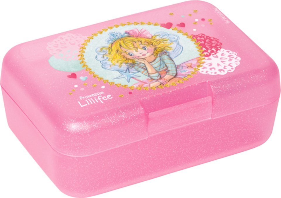 COPPENRATH DIE SPIEGELBURG Lunchbox Butterbrotdose Brotdose Brotzeibox Prinzessin Lillifee rosa, Kuntstoff, (Set, 2-tlg., 1), stapelbar