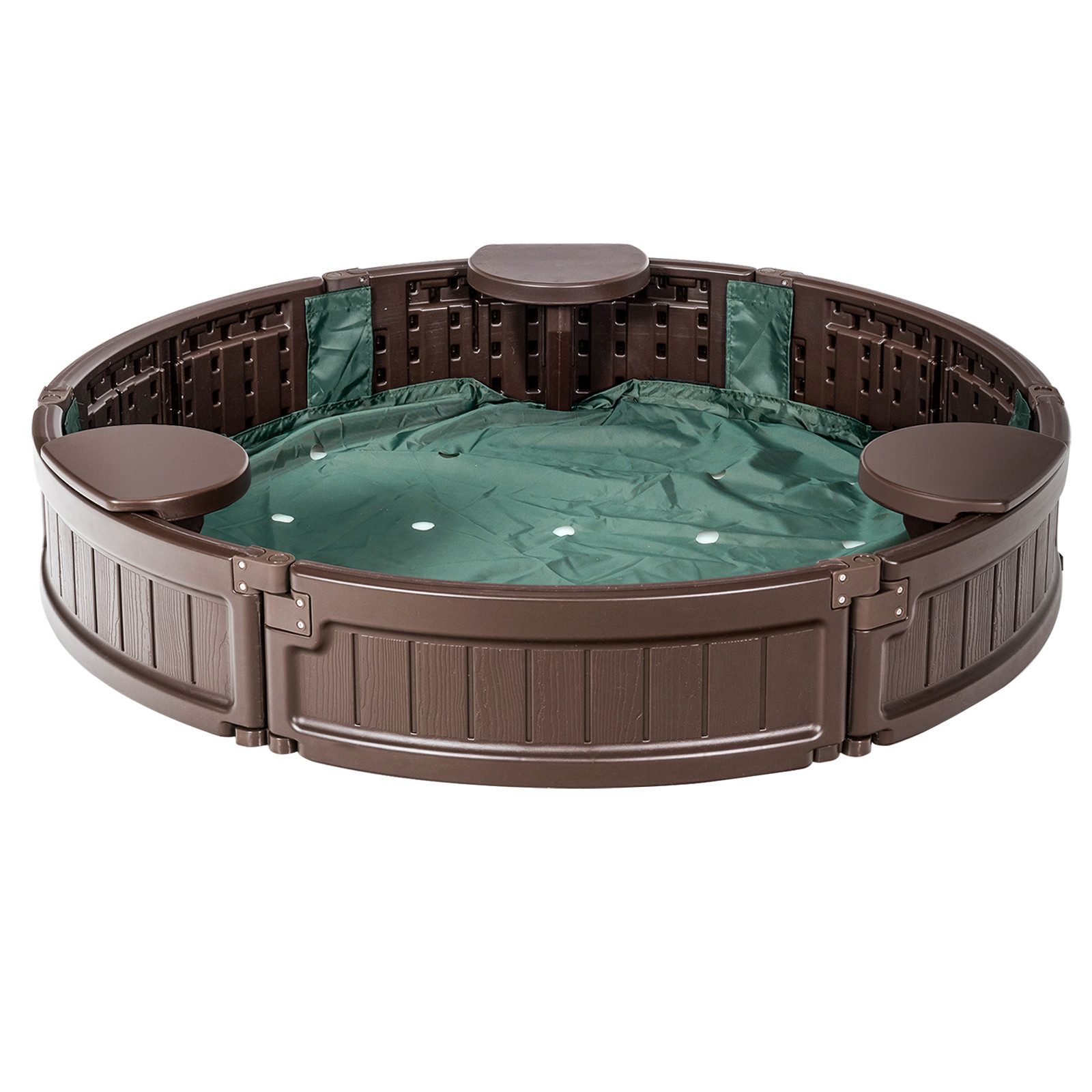 KOMFOTTEU Sandkasten 120 cm Runder Sandbox, Wetterbeständige Sandkiste