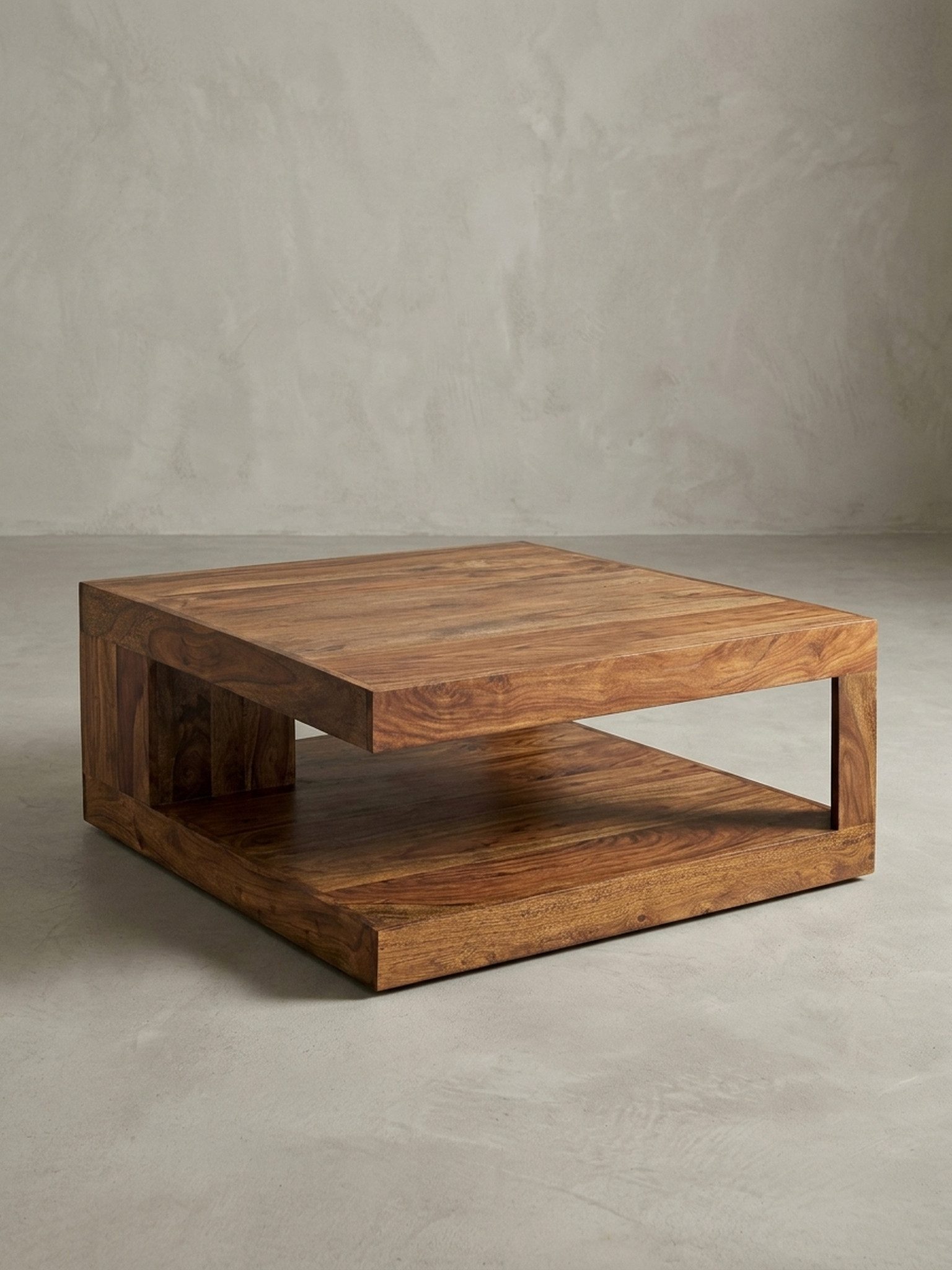 KADIMA DESIGN Couchtisch Couchtisch Massiv-Holz 90 cm breit Design Wohnzimmer-Tisch Holz, dunkel-braun Landhaus-Stil Beistelltisch – Bild 5 von 5
