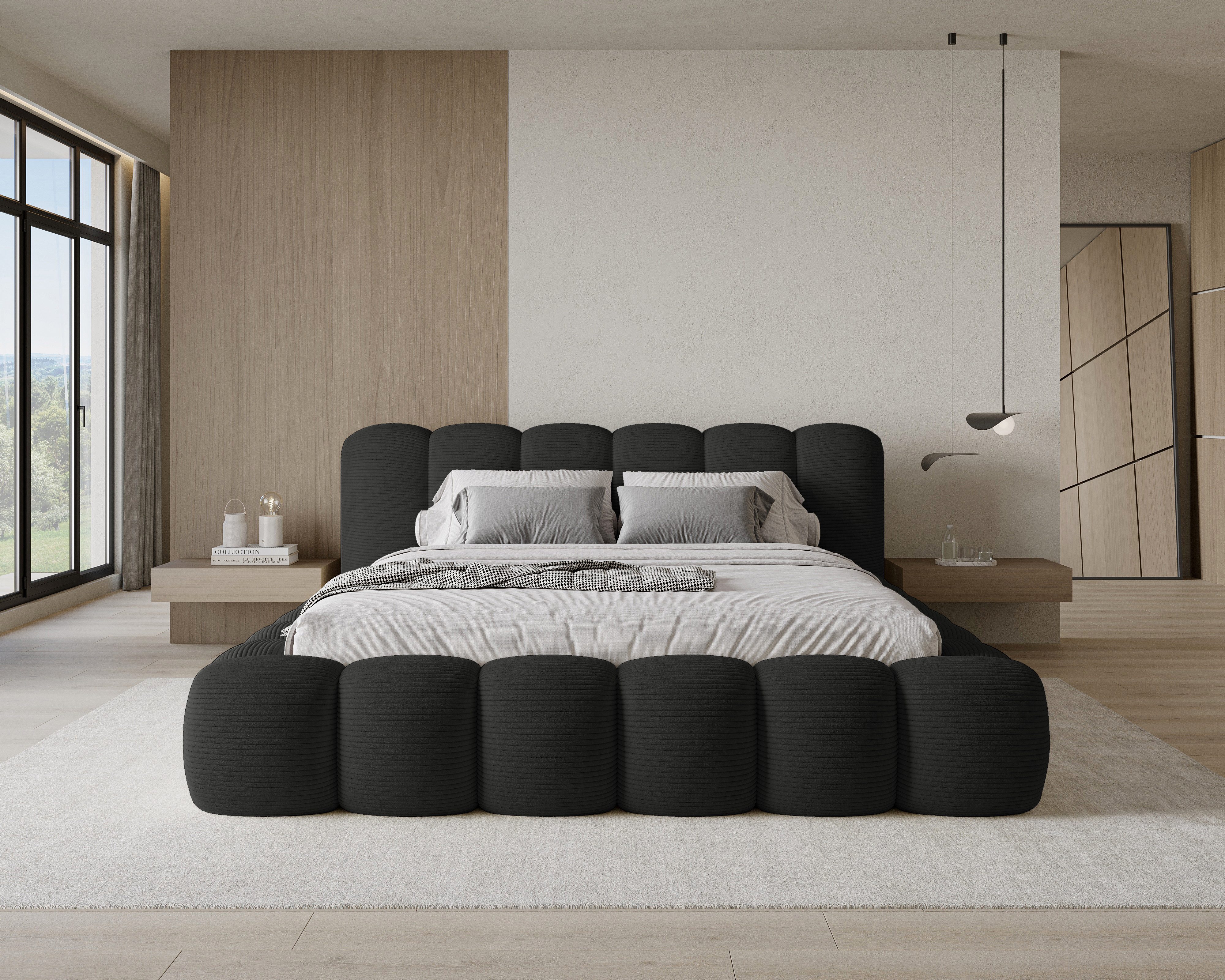 Chilly Möbel Polsterbett Stone Cord Stoff 160x200 cm mit Stauraum Poso 135 günstig online kaufen