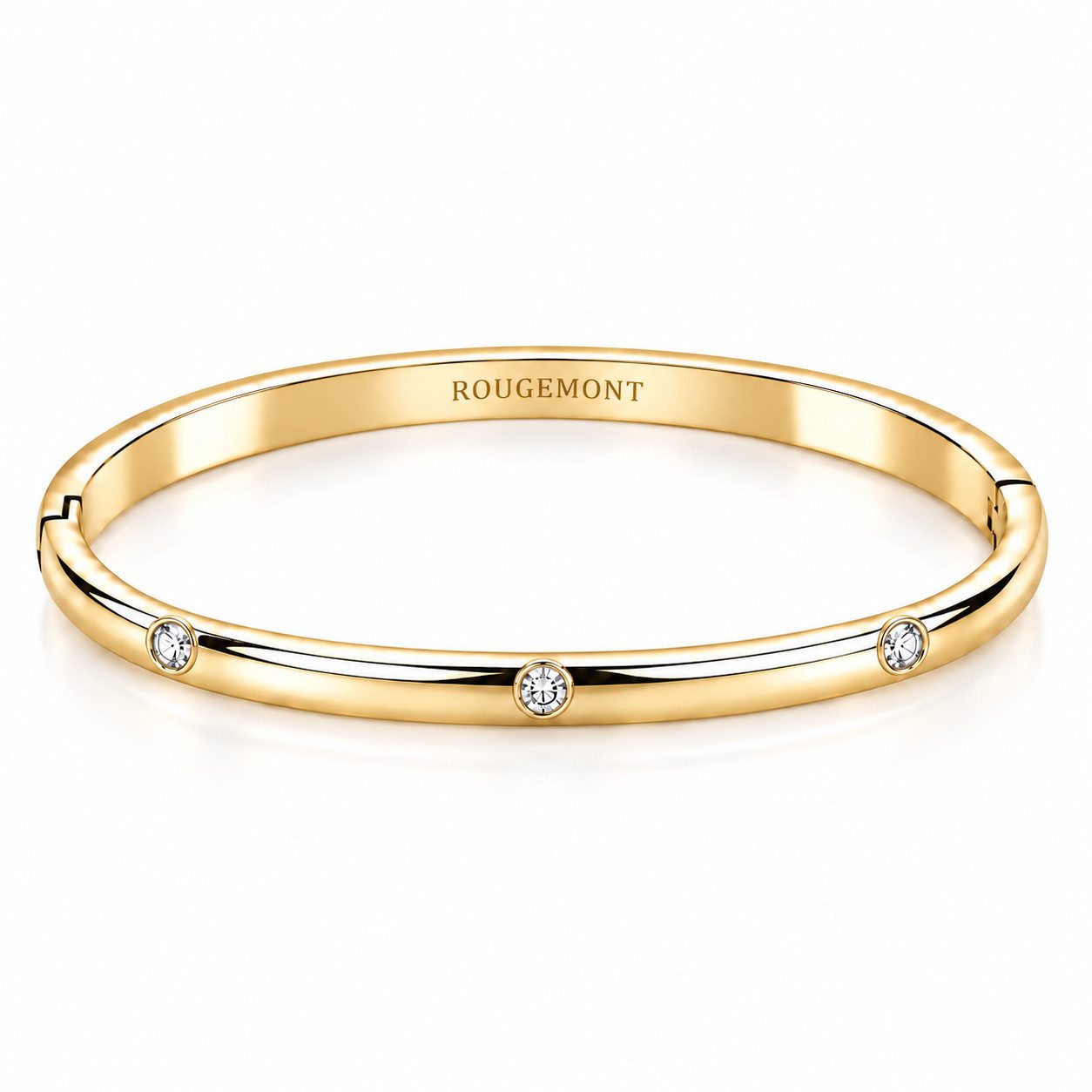 ROUGEMONT Armreif Damen Armreif mit Kubischen Zirkonia Steinen 18k Gold 17cm XS, Wasserfest