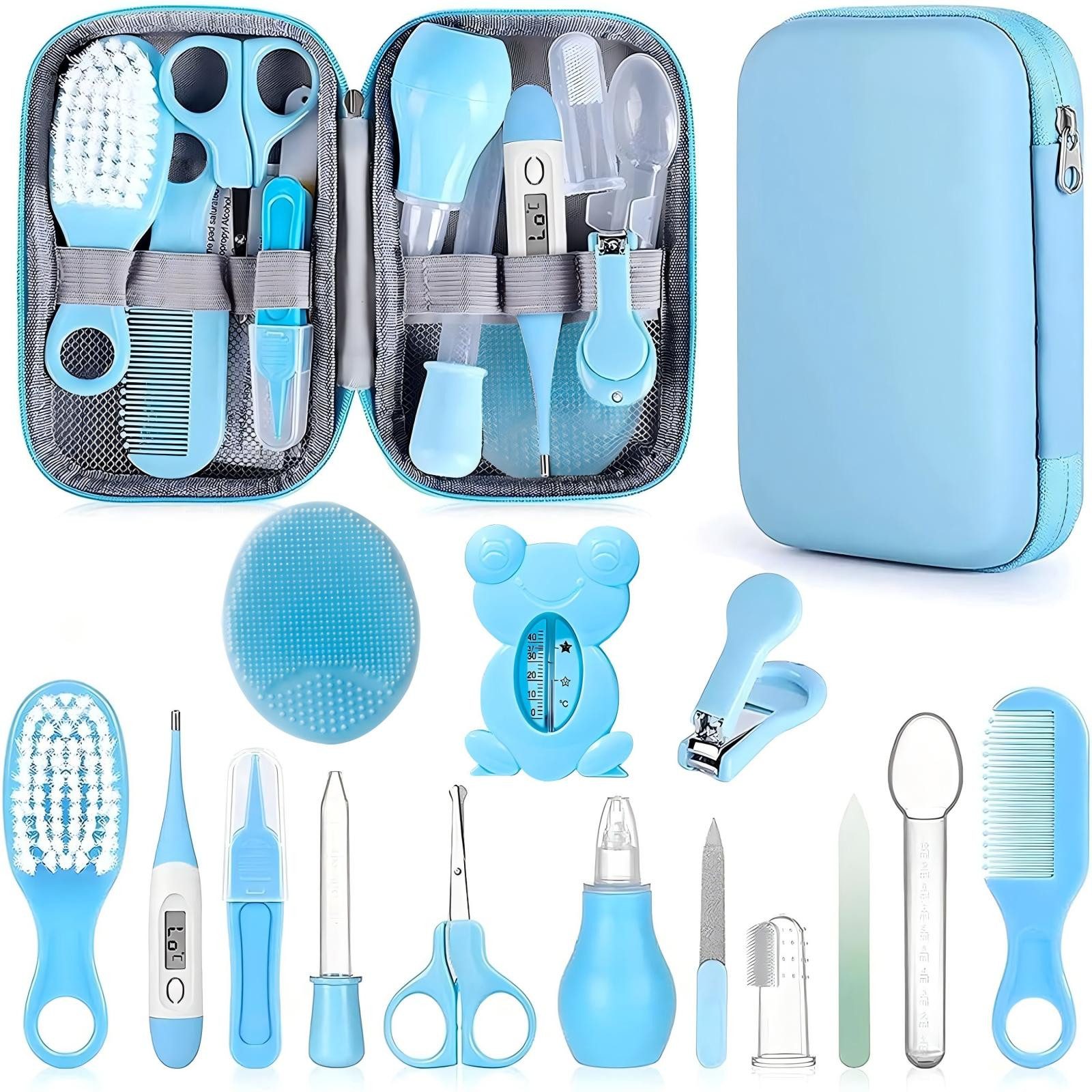 Kityhome Babypflege-Set 15-in-1 Baby Pflegeset, Bürste, Kamm, Nagelclipper, tragbar, 15 tlg,Ideales Geschenk zur Geburt