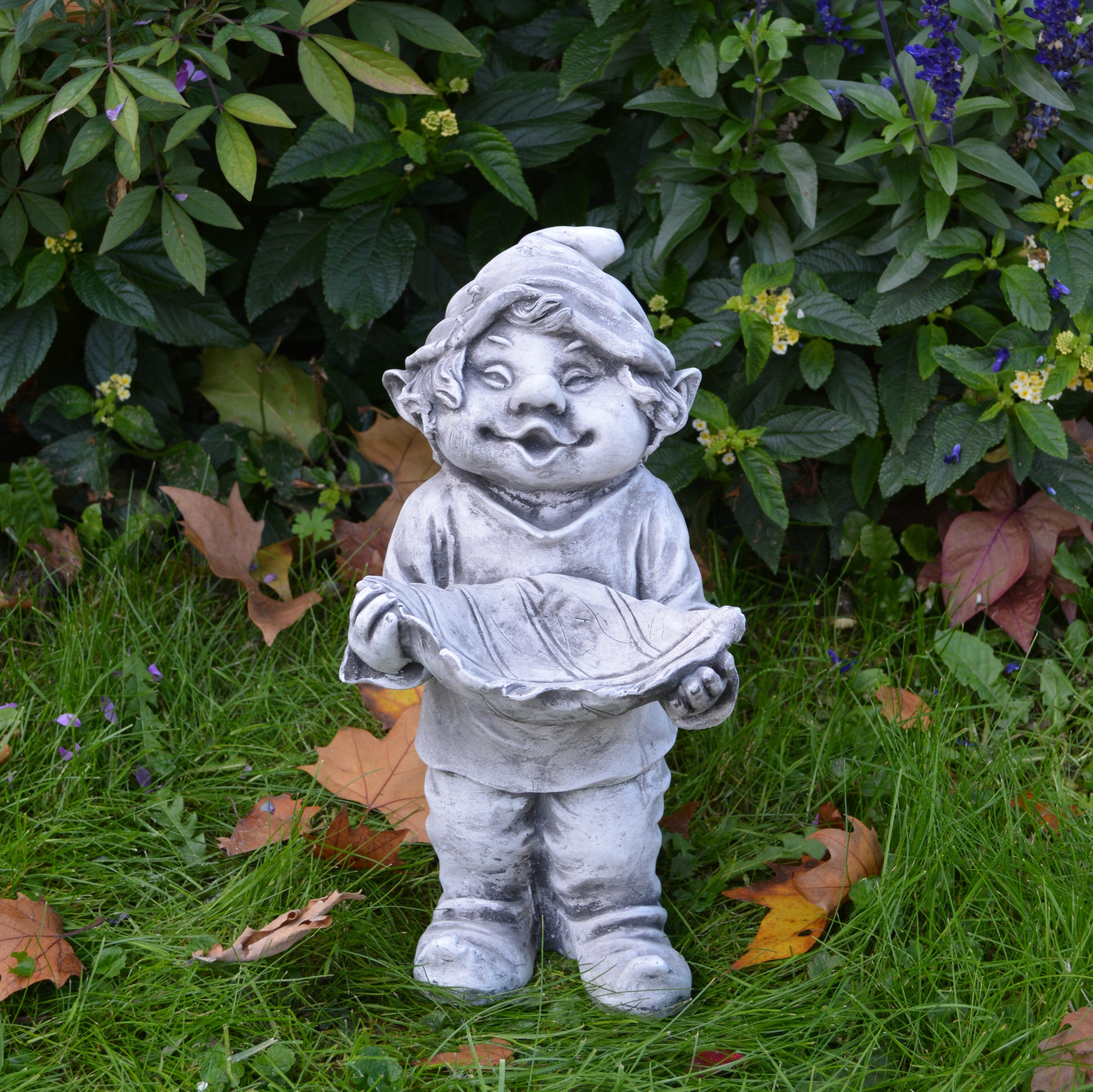 gartendekoparadies.de Gartenfigur Gnom Gartenfreund, Steinfigur, H. 33 cm, 5 kg, Frostsicher