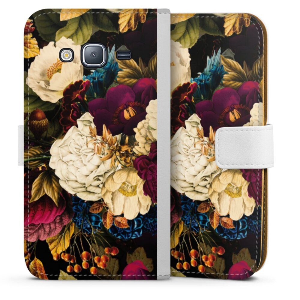 Handyhülle Vintage Blumen Muster Dark Vintage Flowers