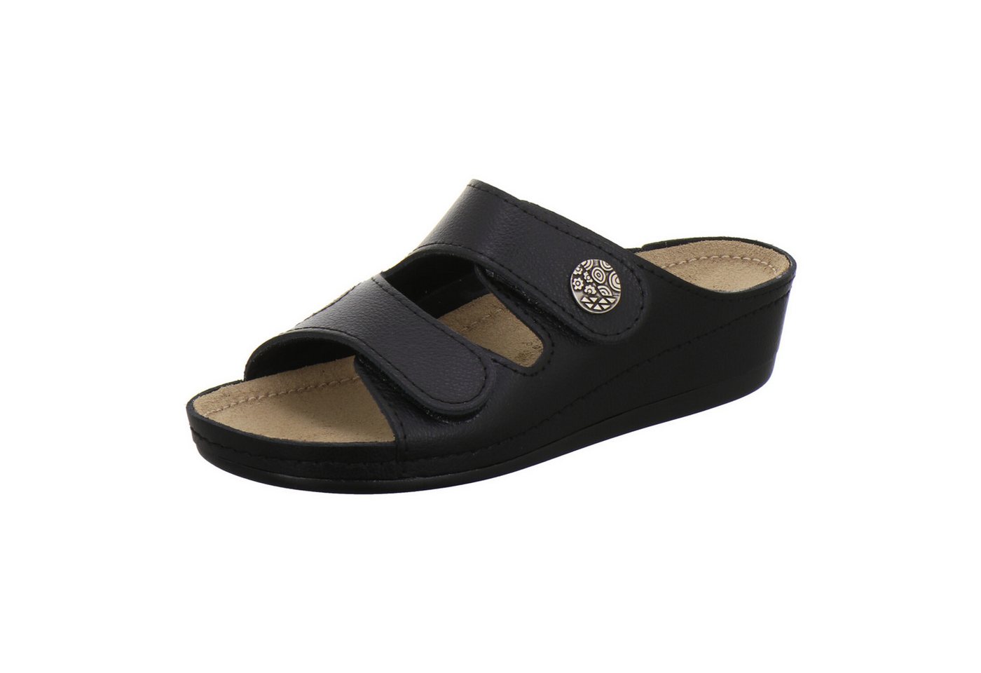 AFS-Schuhe 2095H23 Hallux Pantolette für Damen mit Fußbett, bequeme Sandalen aus Leder