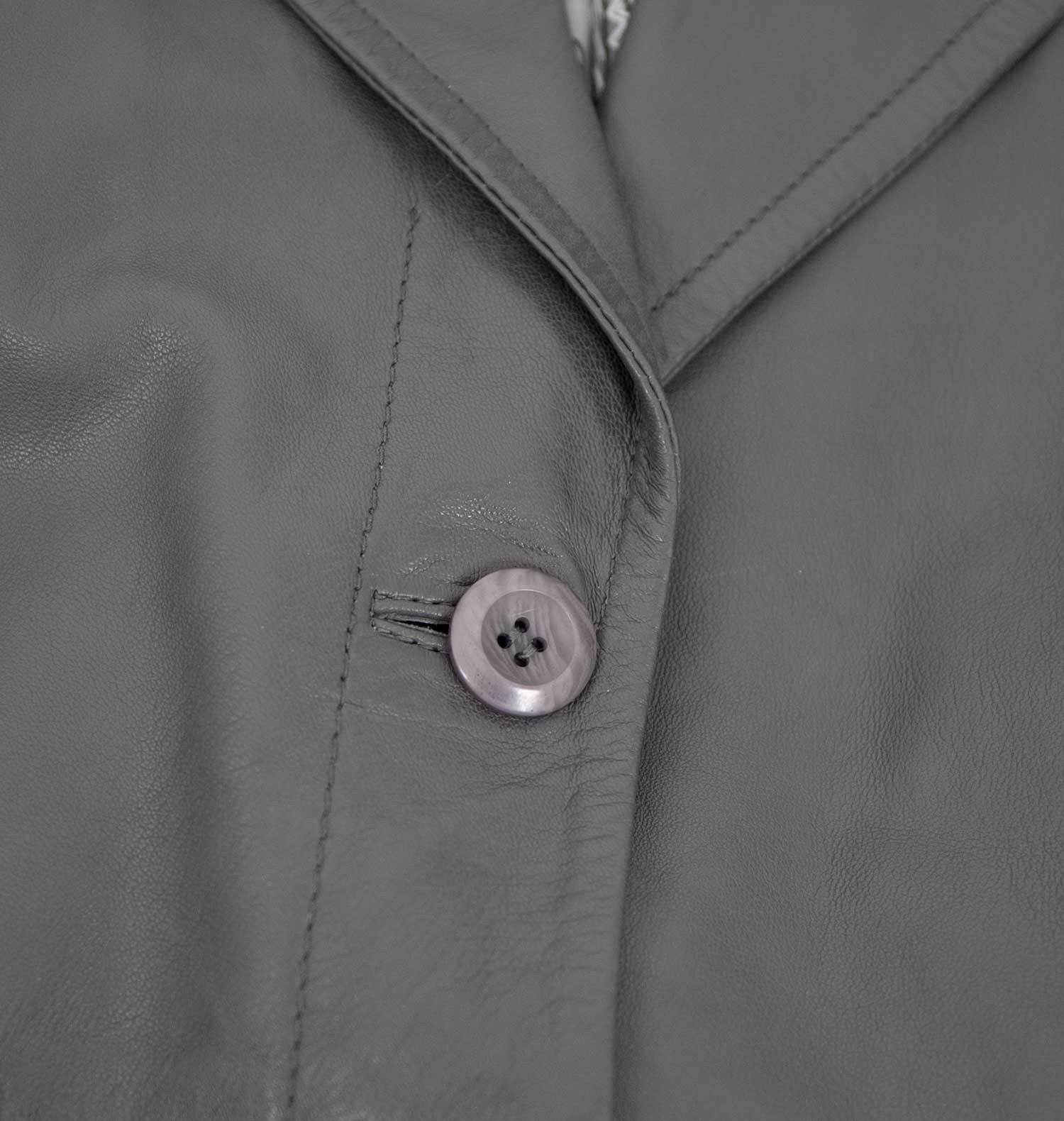 Jilani Lederjacke Hayley Jilani - Damen Ledermantel Lammnappa grau