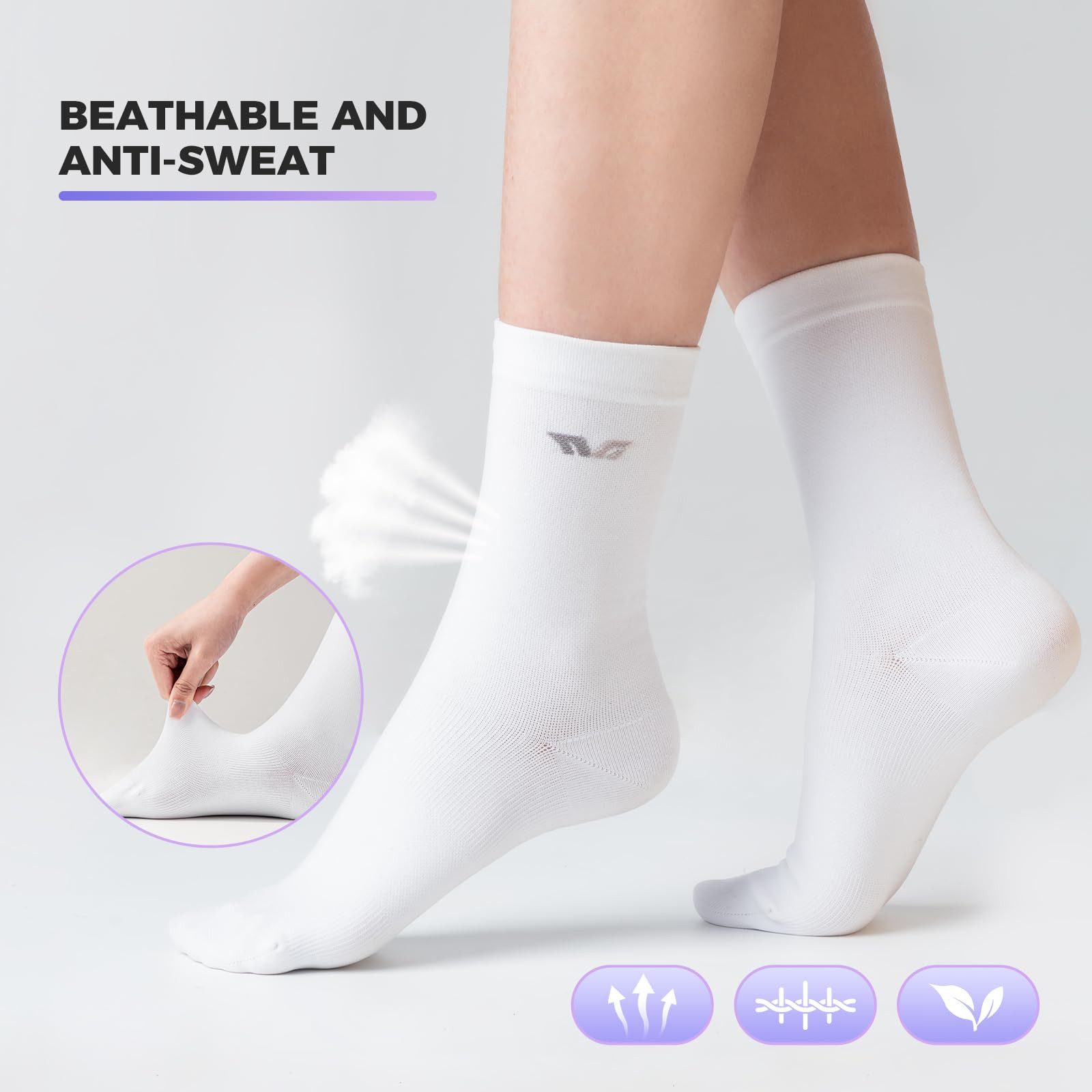 ROCKBROS Sportsocken TVI Fahrradsocken Damen 2er Pack (Sportsocken für Radsport, Laufen, Fitness, Crossfit) Sommer Lightweight Atmungsaktive