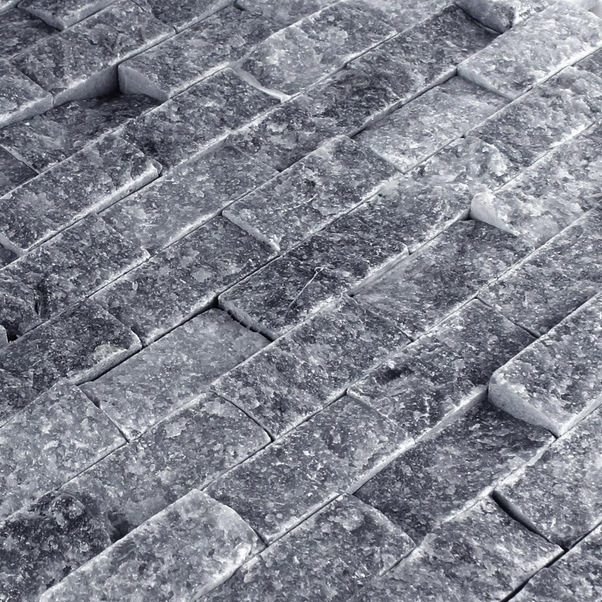 Mosafil Mosaikfliesen Natursteinfliesen Marmor Visso Nero, Naturstein-Marmor 30.500x29.000, schwarz, Verlegefertig auf ein Netz geklebt