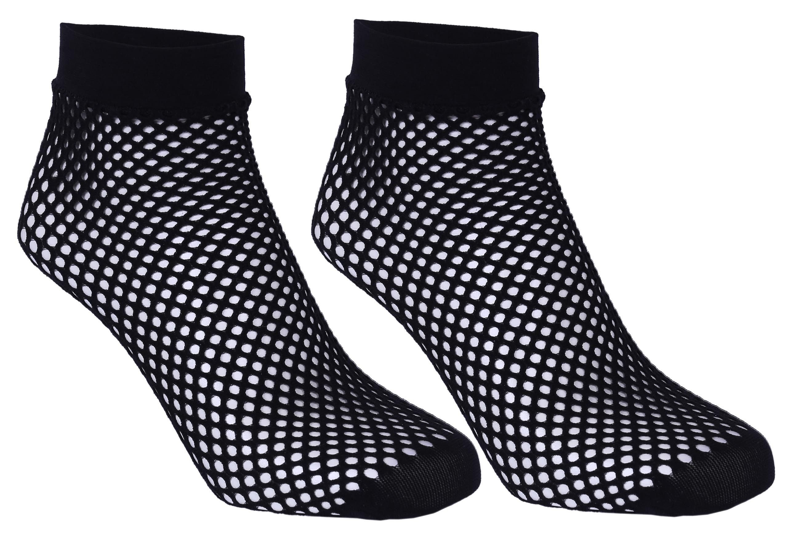 Haussocken 2x schwarze Socken - Netzsocken