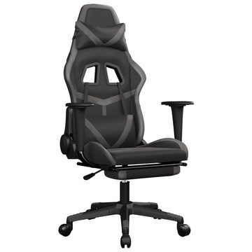 vidaXL Bürostuhl Gaming-Stuhl mit Fußstütze Schwarz und Grau Kunstleder
