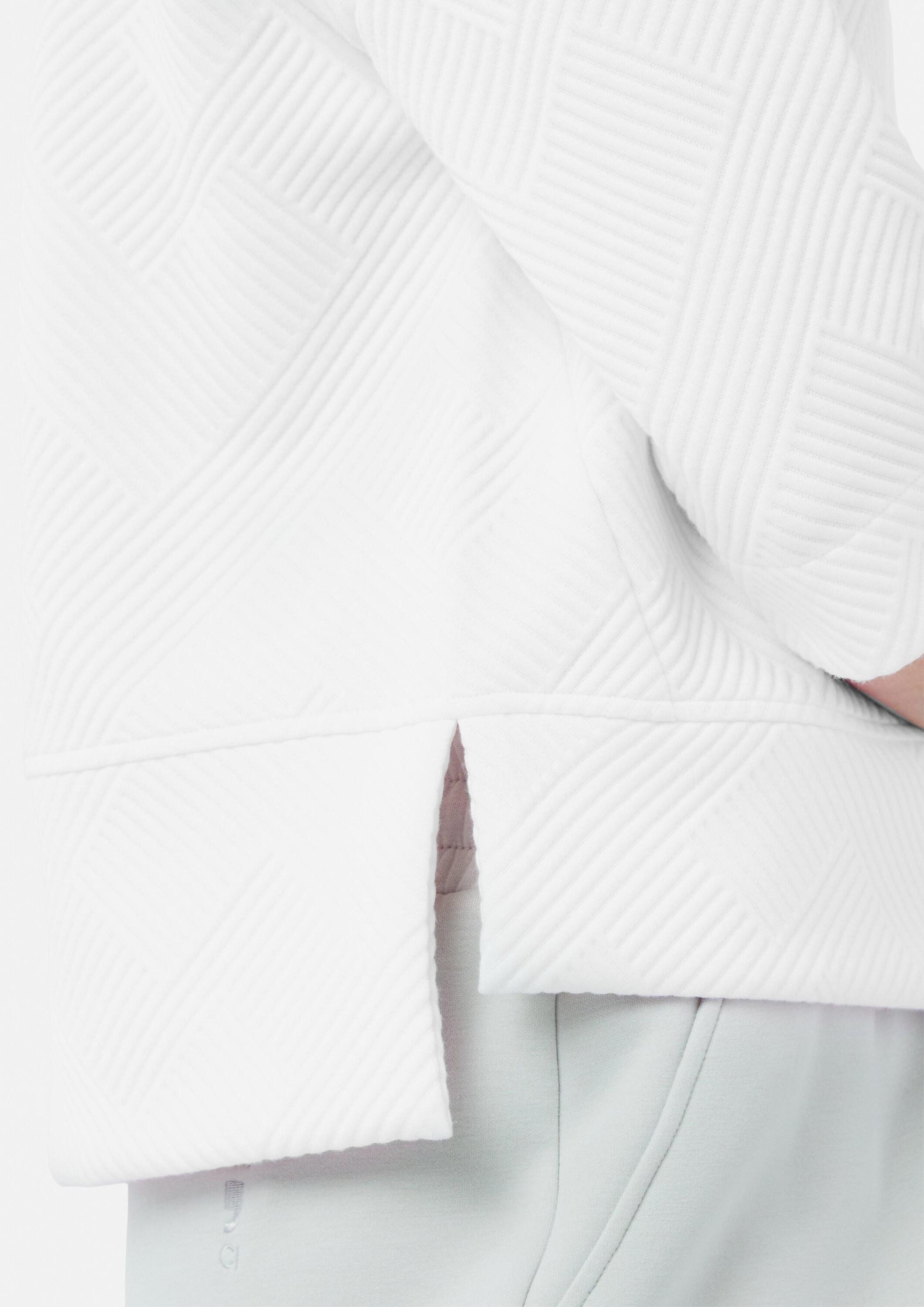 comma 3/4 Arm-Pullover Sweatshirt Strukturiertes Relaxed-Fit-Sweatshirt mit 3/4-Ärmeln