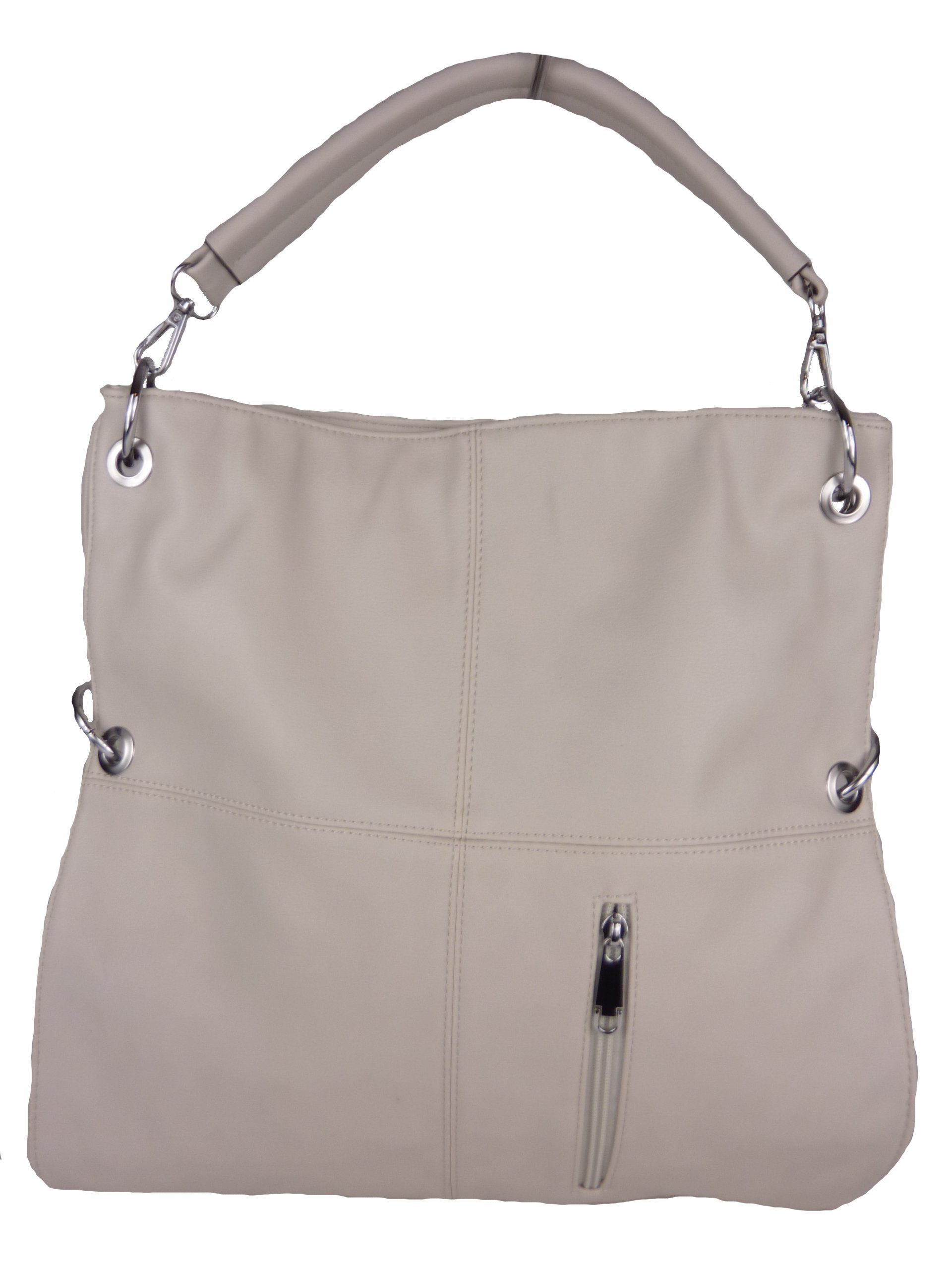 Taschen4life Shopper Shoppertasche pastell (Umhängetasche), moderne, feminine Tasche LY3742, G&T Markenlogo, Schultertasche, kurzer und langer Trageriemen aprikot