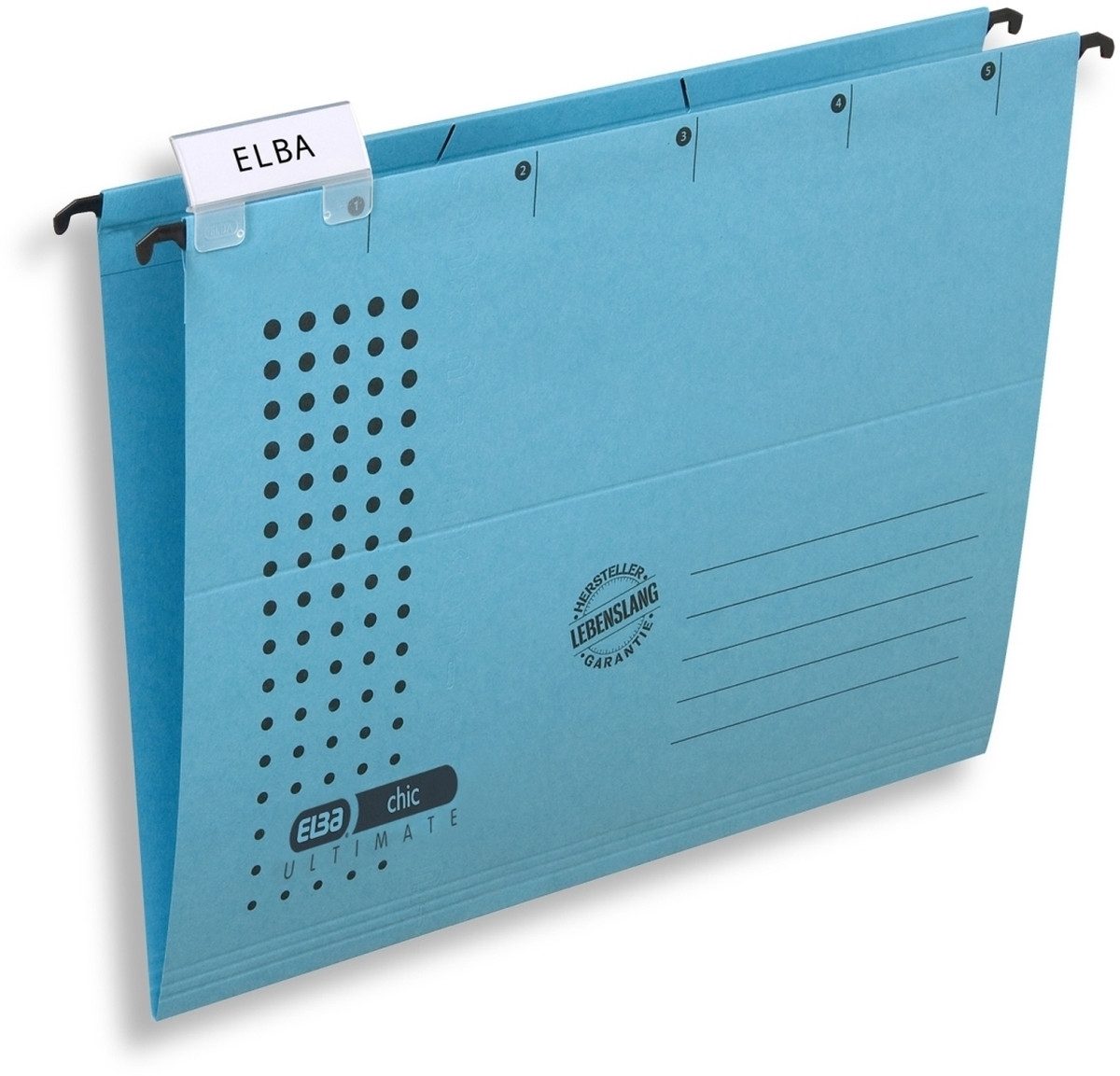 ELBA Hefter Hängemappe chic A4 230g/qm Karton blau VE=5 Stück