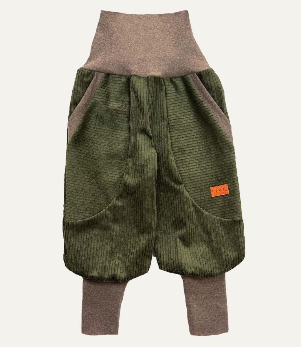 LiVi BERLIN Leinenhose JOGGER BREITCORD KHAKI BEIGE