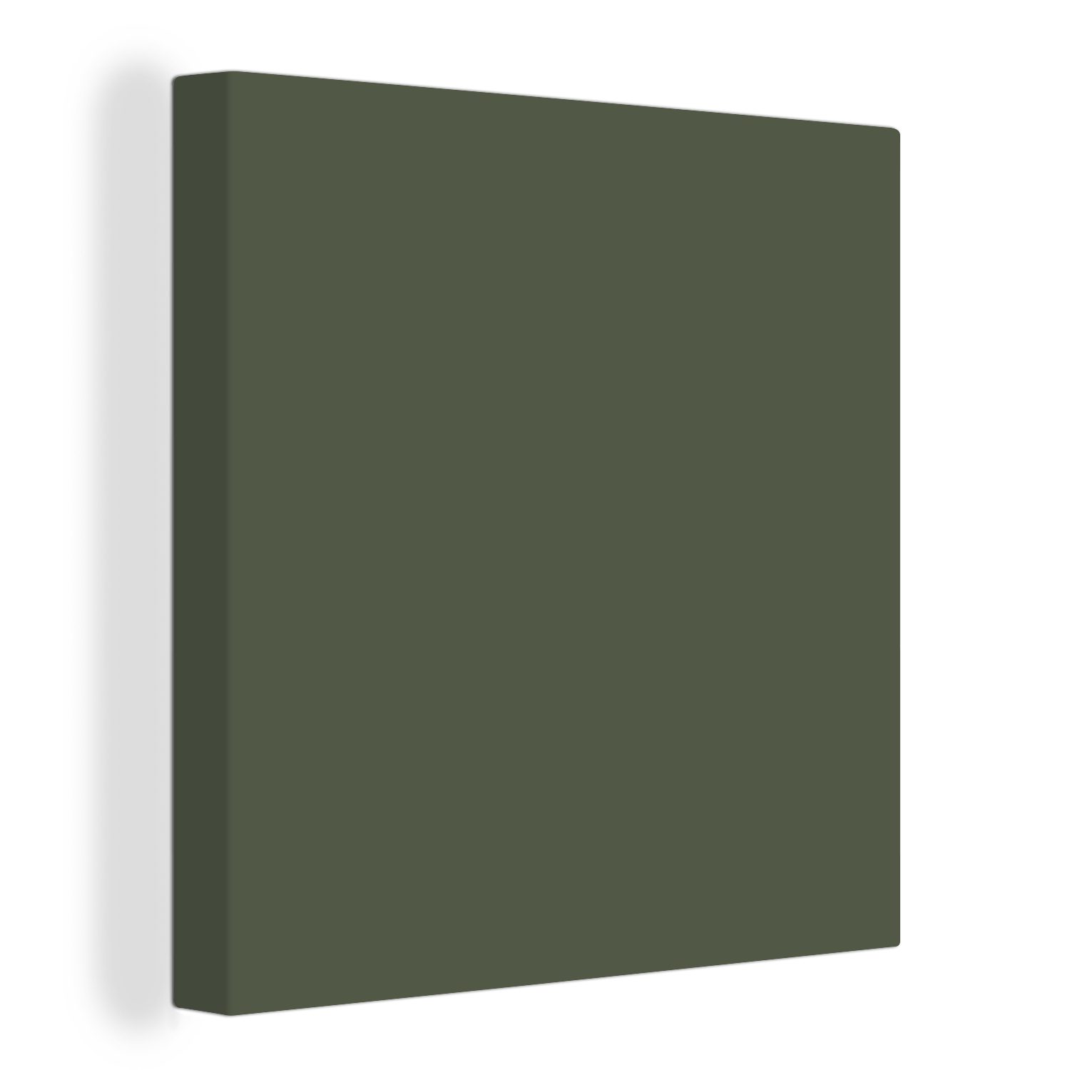 OneMillionCanvasses® Leinwandbild Grün - Olive - Farbe - Grün - Fest - Olivgrün, (1 St), Leinwand Bilder für Wohnzimmer Schlafzimmer bunt