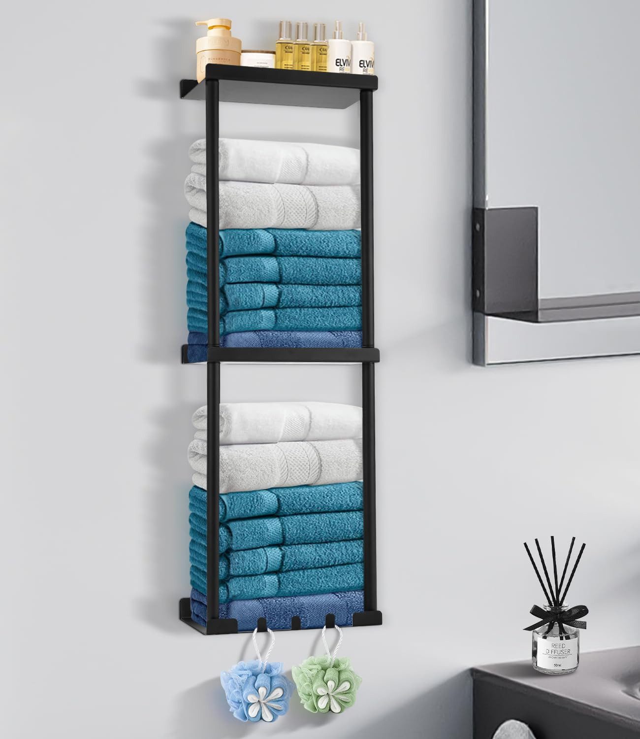 LEAZZLE Handtuchstange Ohne Bohren Wand-Handtuchregal, 3 günstig online kaufen