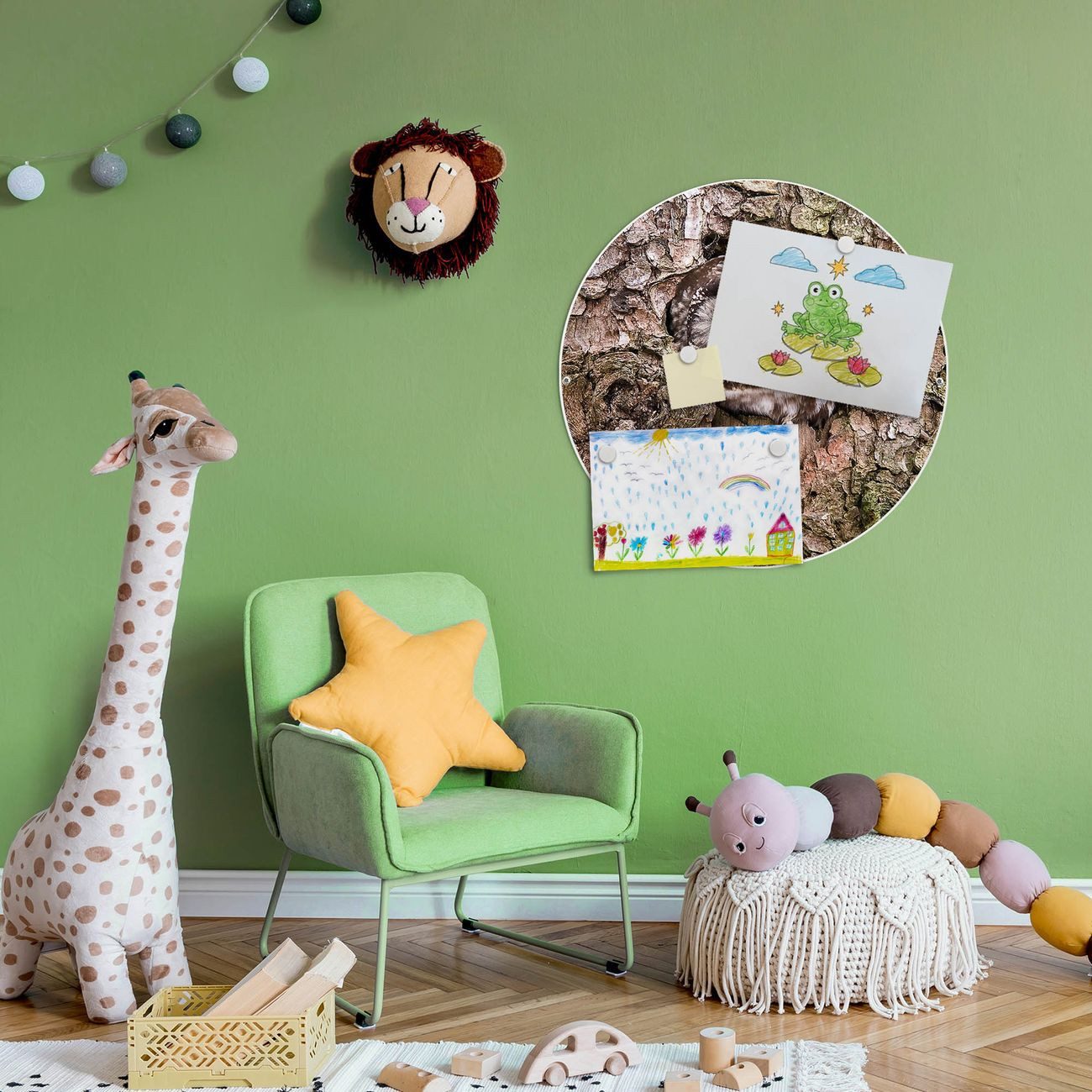 banjado Magnettafel Stahl Rund Eule, (inkl. 4 Magnete, Runde Stahlmagnettafel)