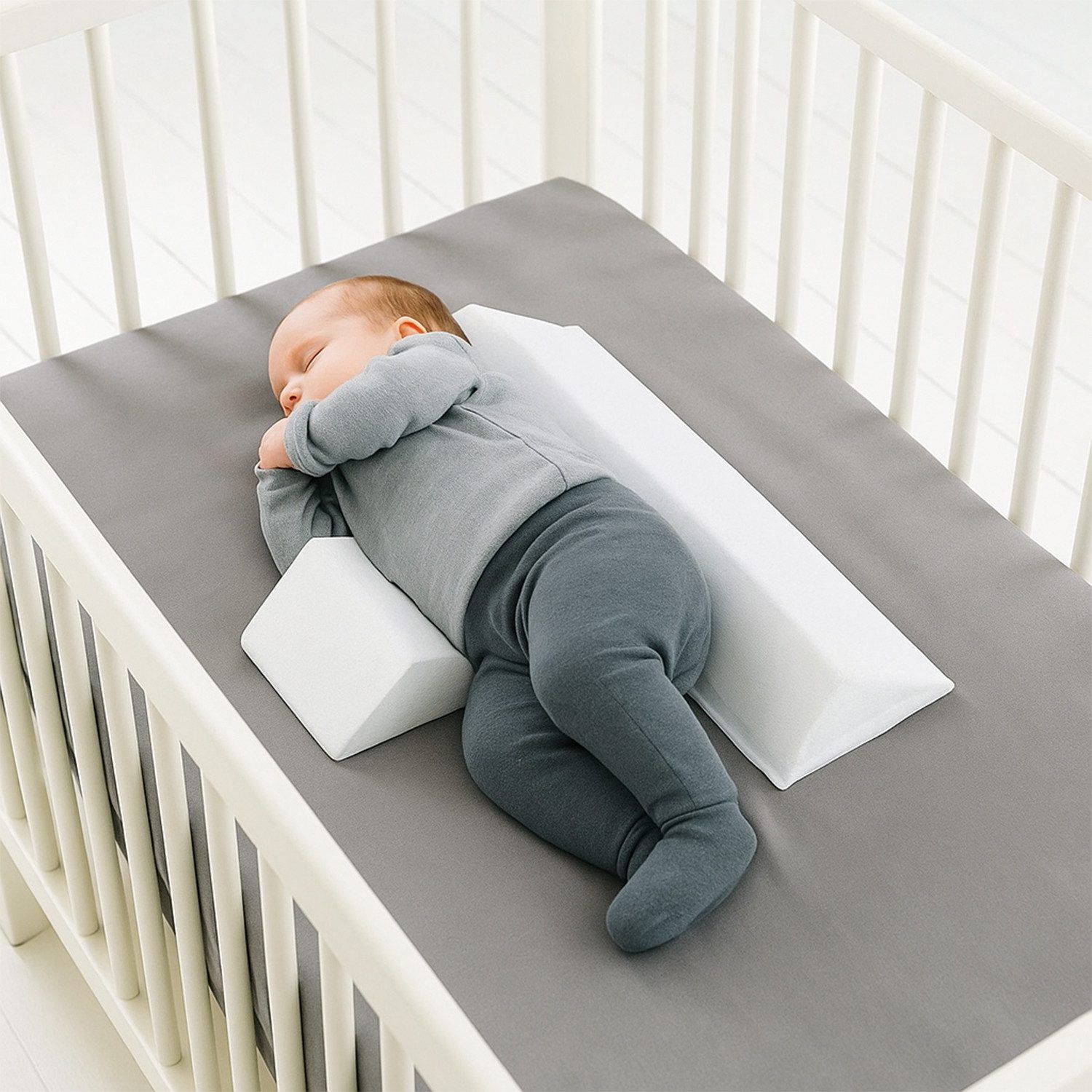 DUMOS Babykissen Baby-Seitenschlafkissen in Weiß, abnehmbar waschbar
