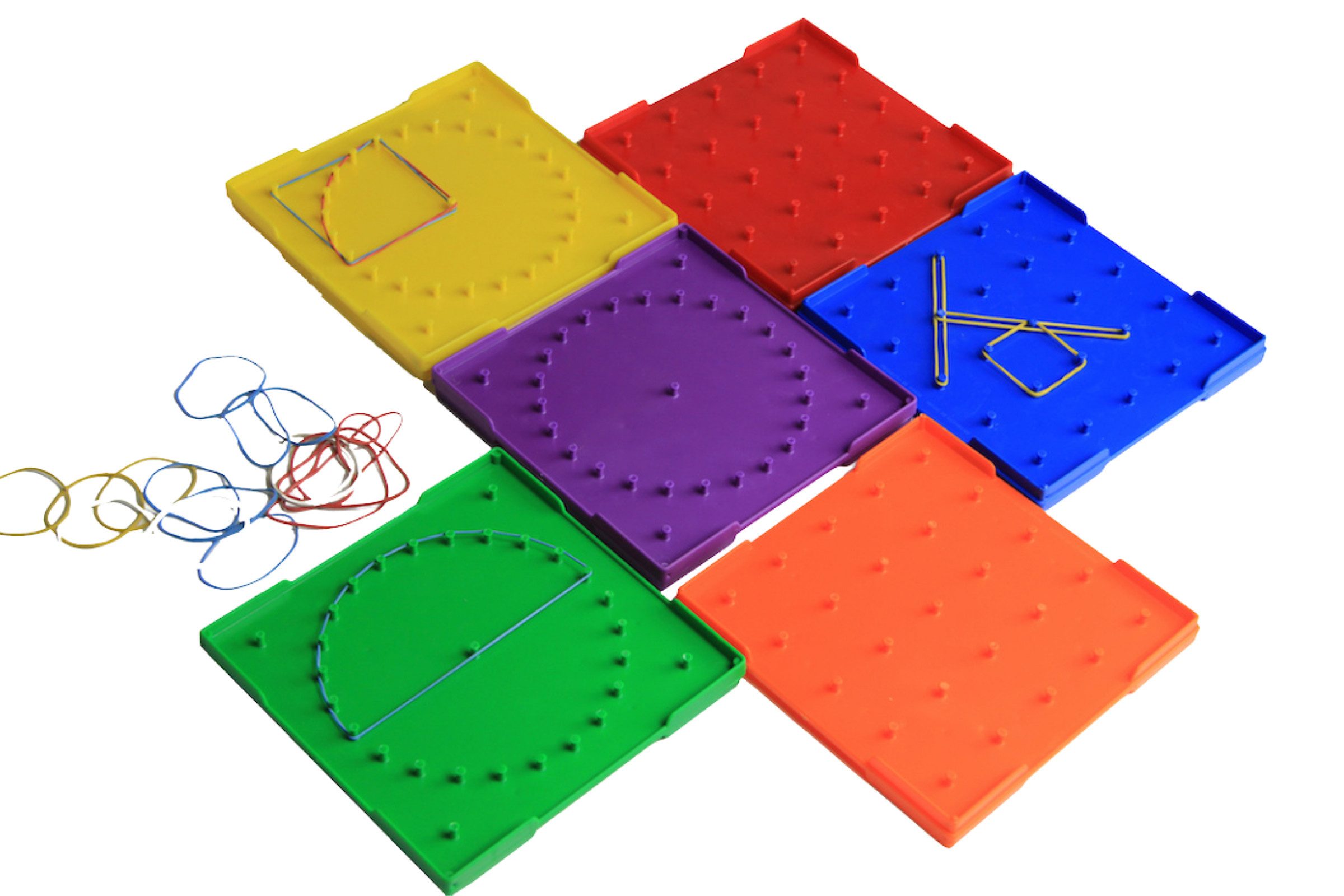 Wissner® aktiv lernen Lernspielzeug Geometriebretter klein doppelseitig 6 Farben (6 Stück), RE-Plastic® (6-St), RE-Plastic®