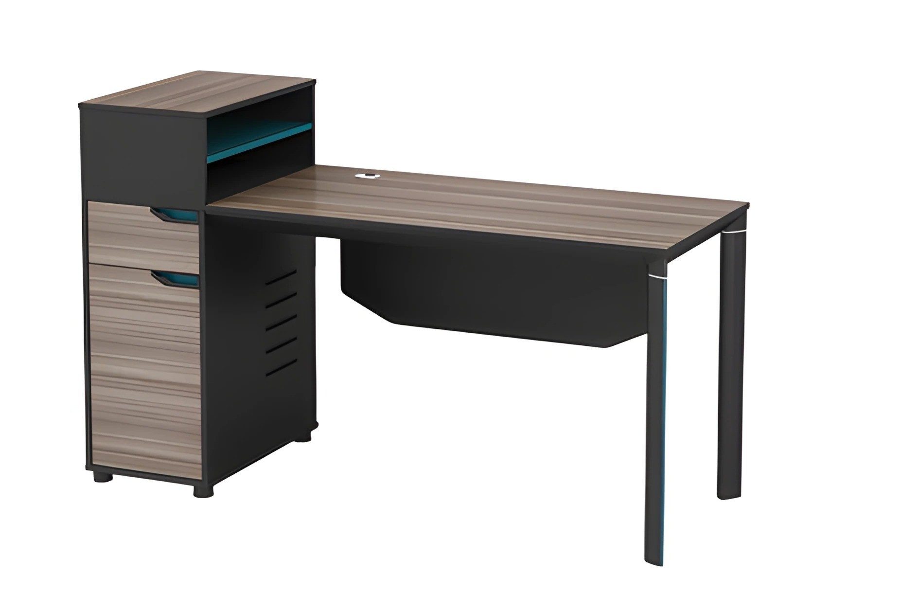 Xlmoebel Schreibtisch XLMOEBEL Schreibtisch Holzoptik Braun Schwarz mit Stauraum, Made in Europa