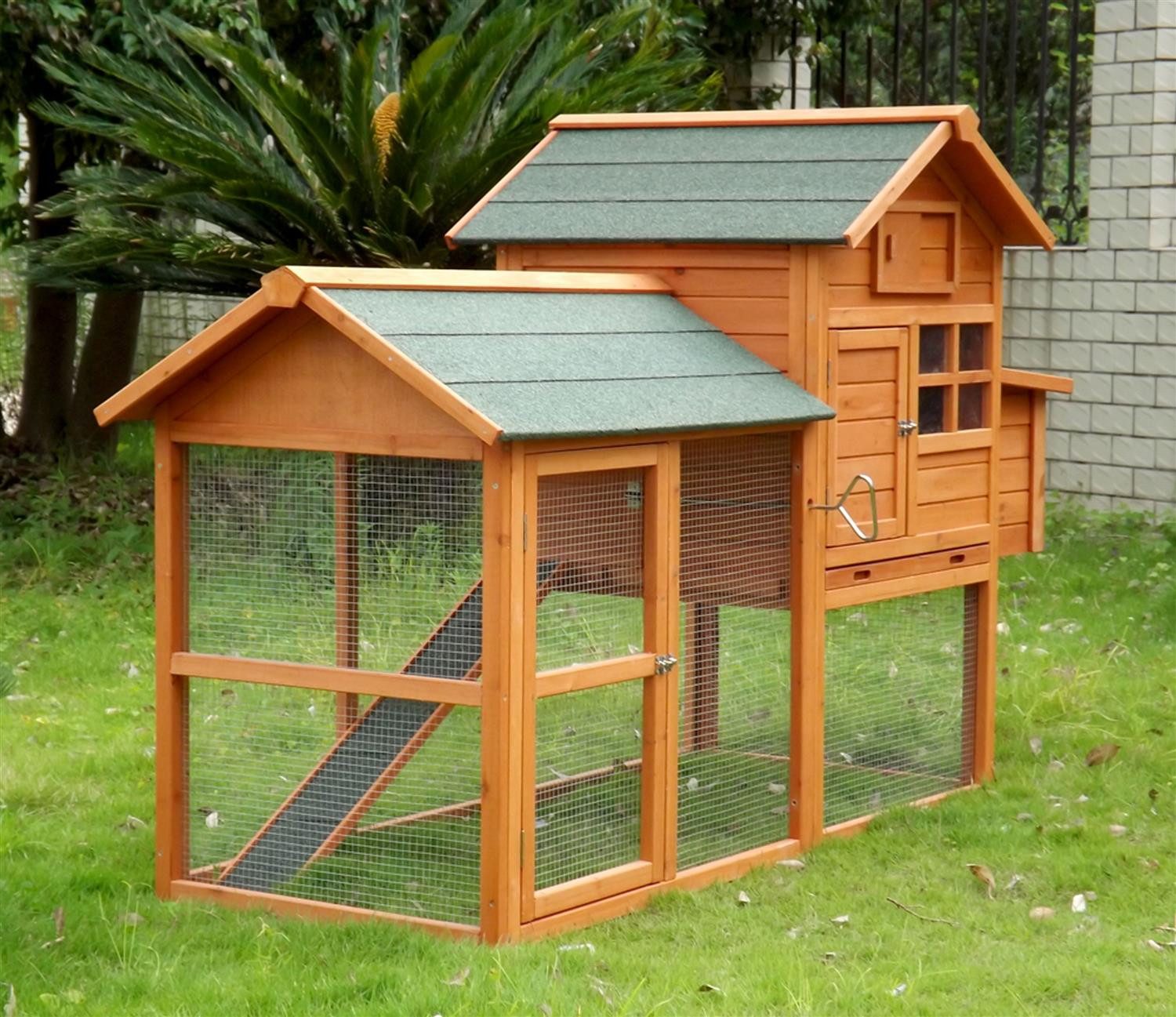 Zoopplier Hühnerstall Hühnerstall Hühnerhaus winterfest Nr.06 Collosus, wetterfest Hühnerkäfig Chickenhouse mit Freigehege für 2-4 Hühner