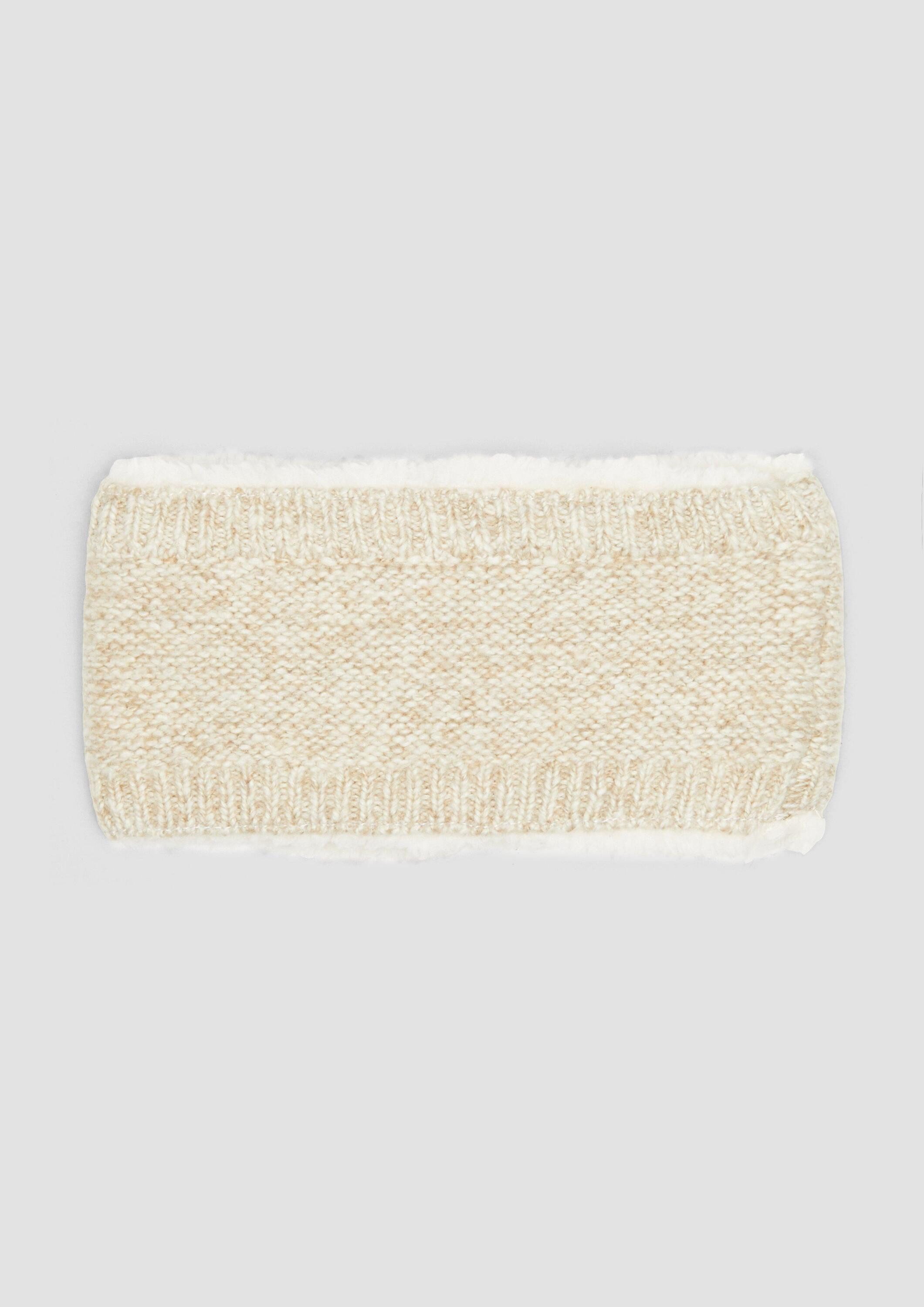 s.Oliver Loop Snood, Kuscheliger Schlauchschal mit Teddyplüsch
