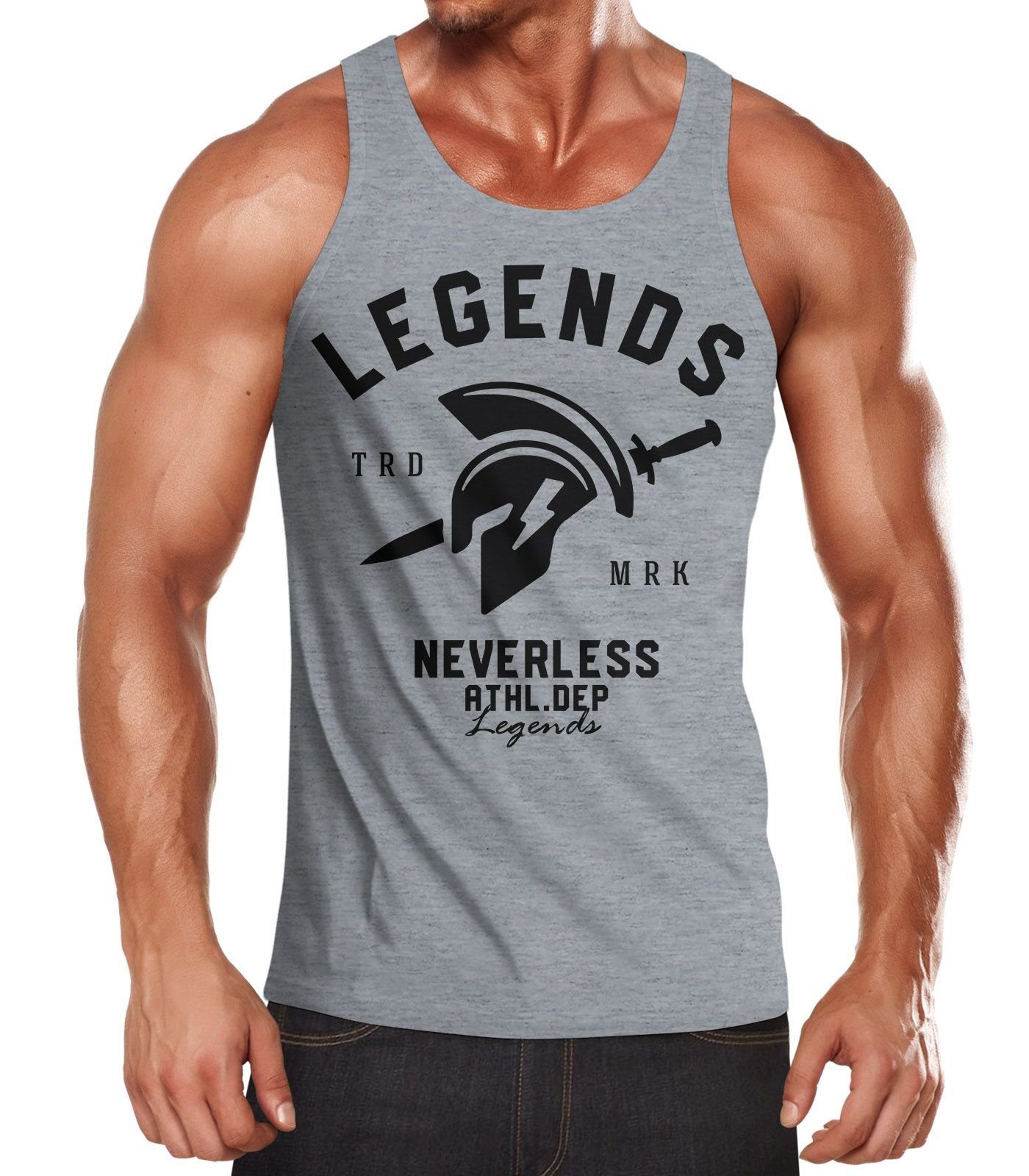 Neverless Tanktop Cooles Herren Tank-Top Gladiator Sparta Gym Athletics Sport Fitness Muskelshirt Muscle Shirt Neverless® mit Print