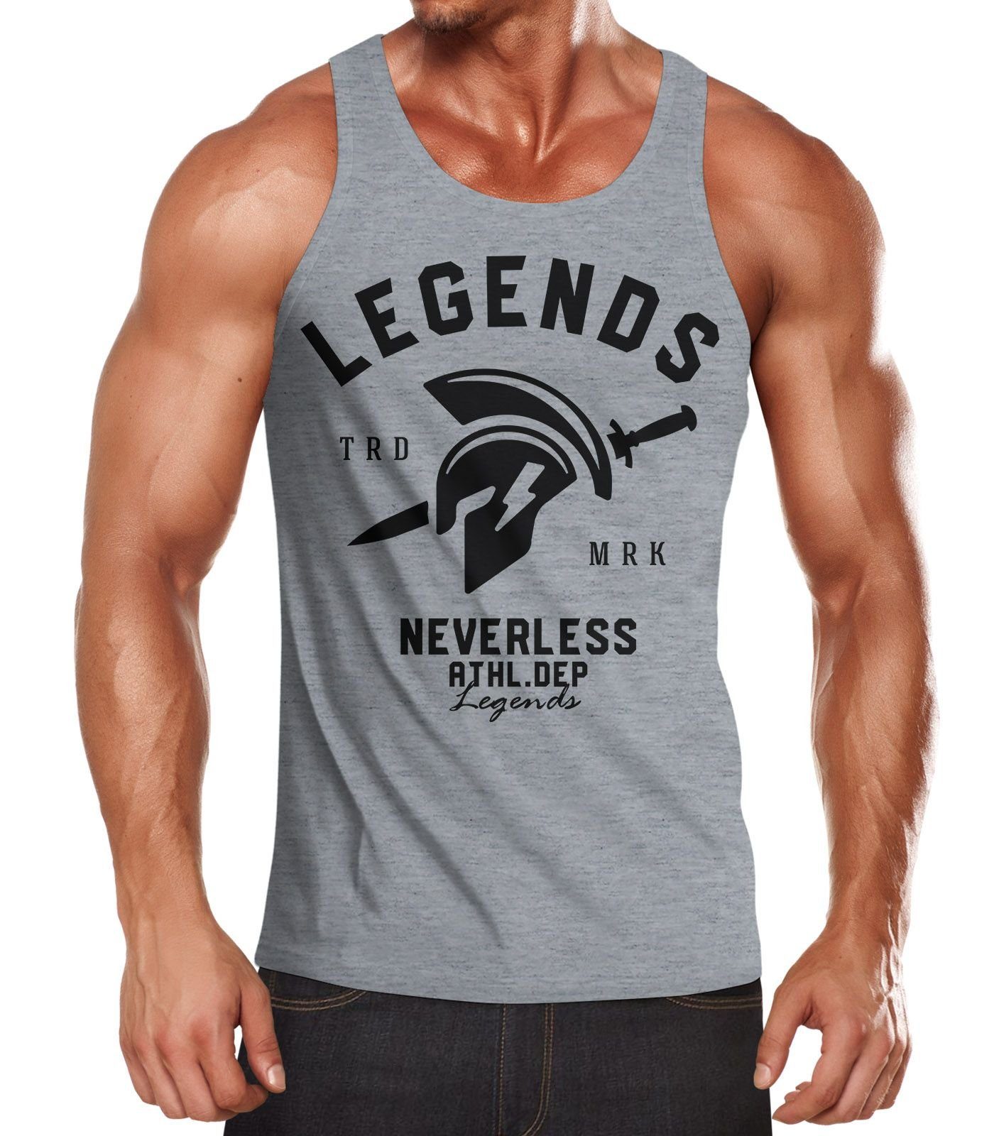 Neverless Tanktop Cooles Herren Tank-Top Gladiator Sparta Gym Athletics Sport Fitness mit Print