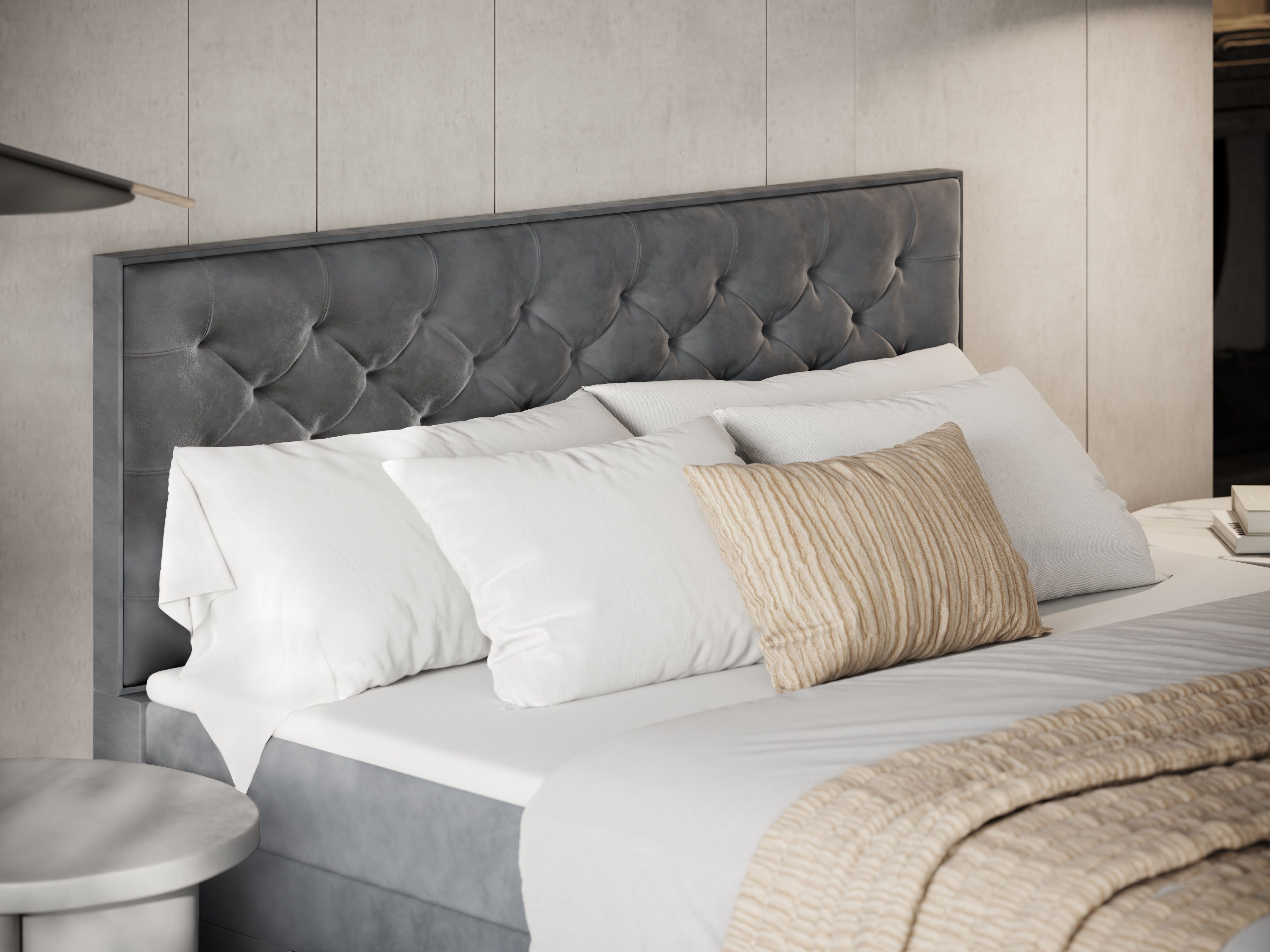 FORTE Boxspringbett Lanciano Max inkl. zwei Bettkästen und Kaltschaum Topper, und einer 7-Zonen-Tonnentaschenfederkernmatratze H2/H3 – Bild 5 von 5
