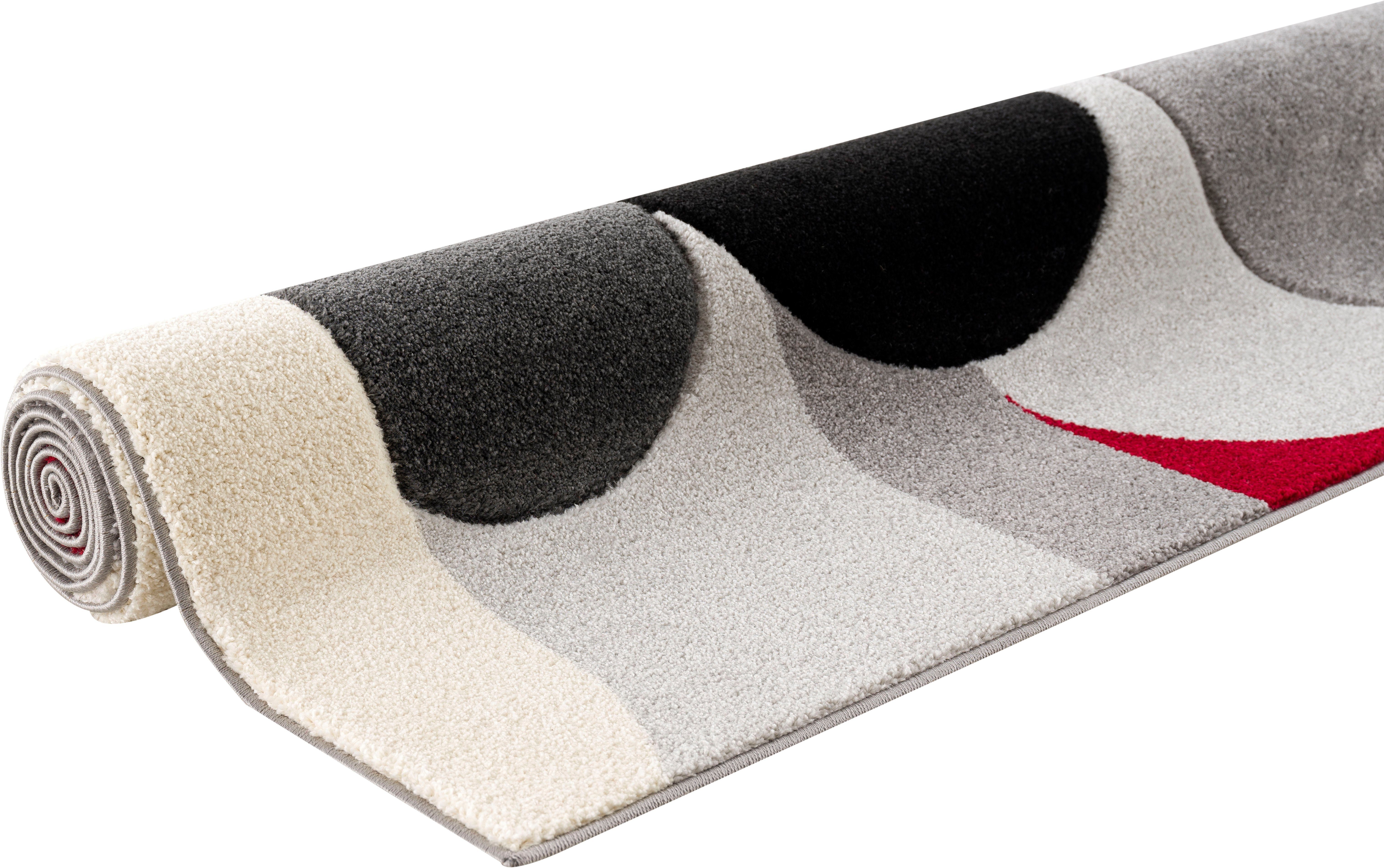 wende-Teppich handgearbeiteter Teppich Hoch-Tief-Effekt, my rechteckig, rot Höhe: mm, Pautz, 14 home, Konturenschnitt,