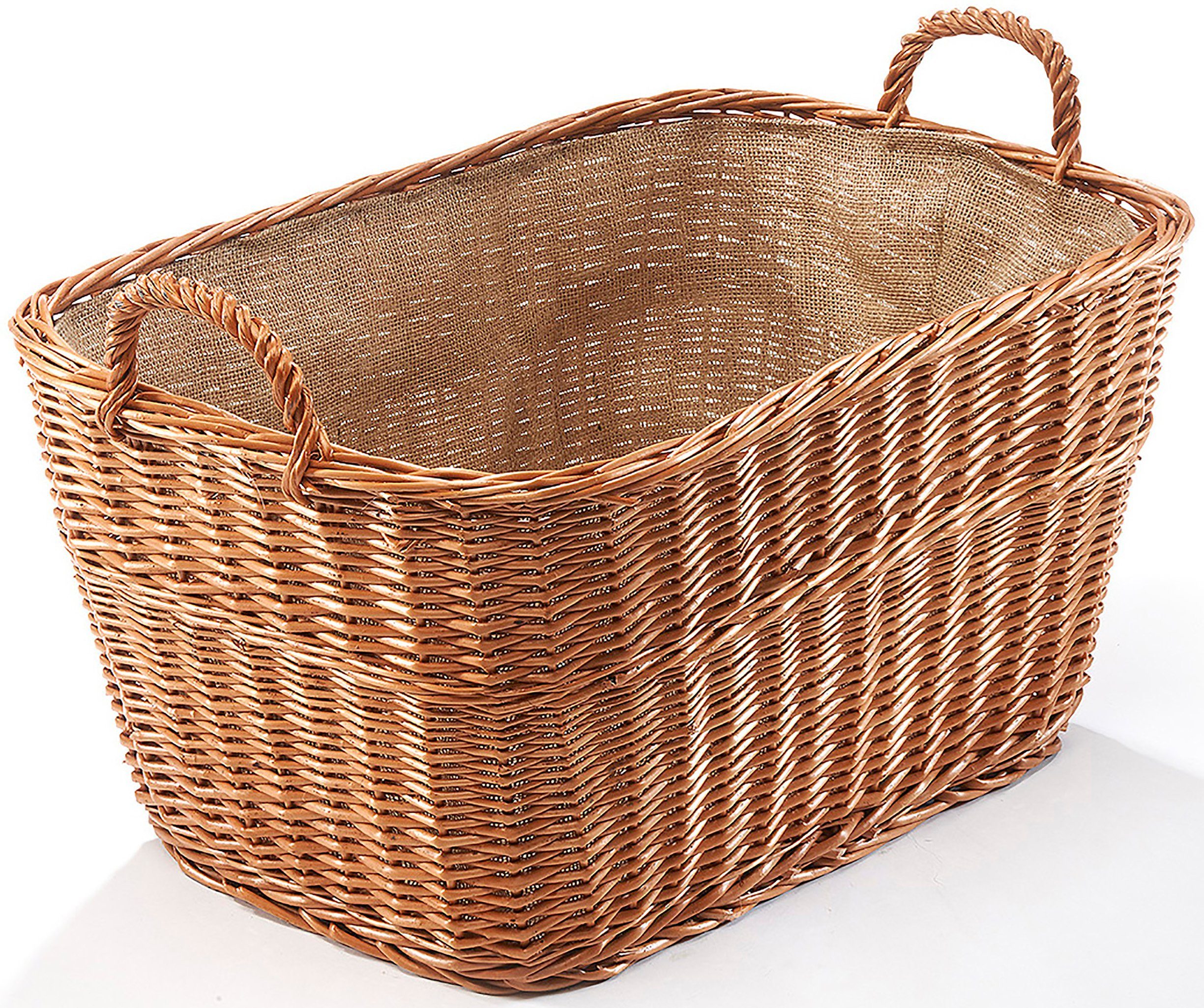 Kobolo Kaminholzkorb Holzkorb eckig gekochte Weide günstig online kaufen