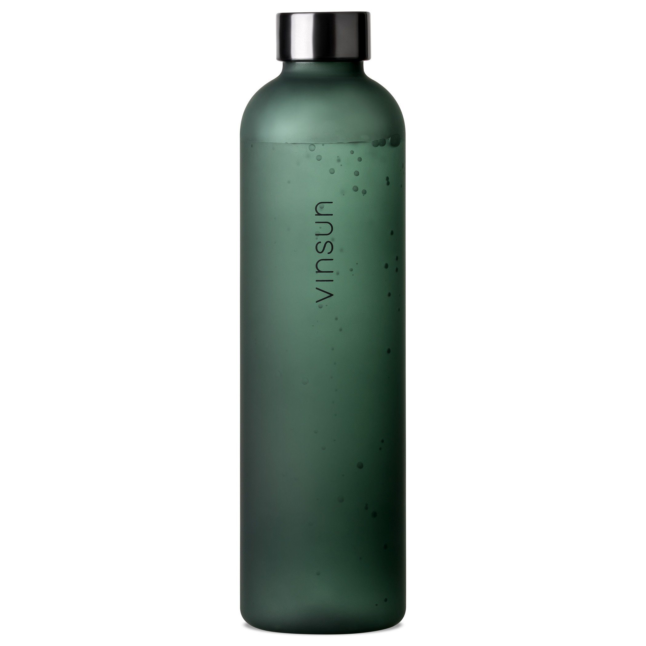 auslaufsicher bruchsicher, 1L Trinkflasche Geruchs- Dunkelgrün Trinkflasche Geschmacksneutral, Wasserflasche, frei, geeignet, Vinsun - BPA - und Kohlensäure auslaufsicher