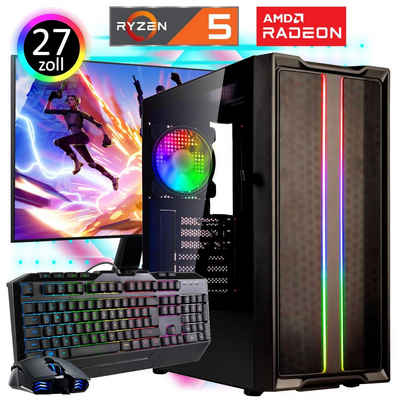 Meinpc Pro Ghost 4600 Set Gaming-PC-Komplettsystem (27,00", AMD Ryzen 5 AMD Ryzen5 4600G, Radeon™ Vega, 16 GB RAM, 512 GB SSD)