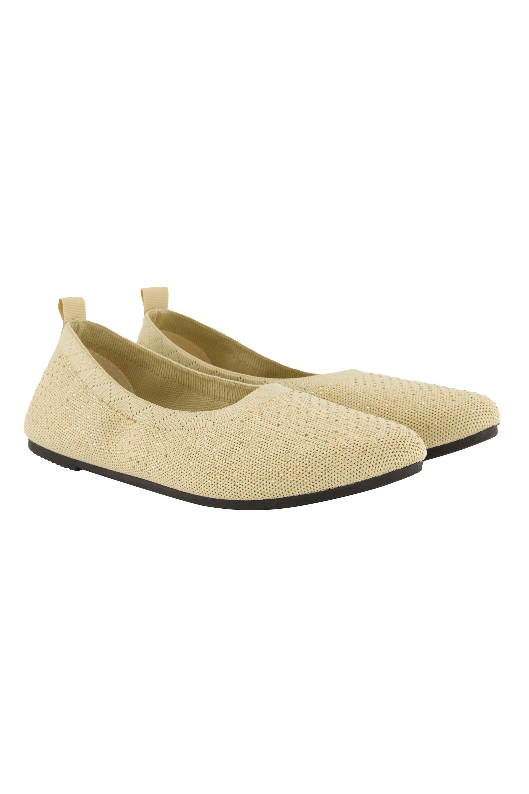 Ulla Popken Strick-Ballerinas Ziersteine Wechselfußbett Ballerina günstig online kaufen