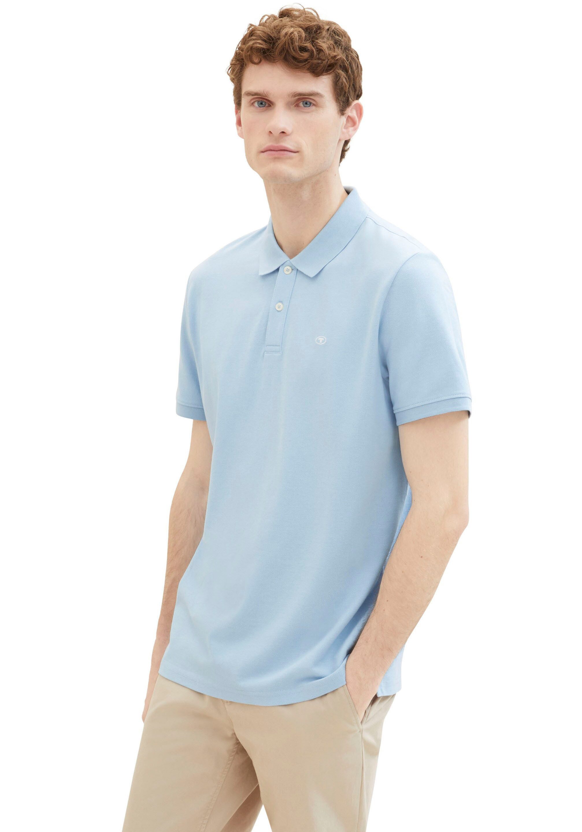 TOM TAILOR Poloshirt mit Knopfleiste und Logo