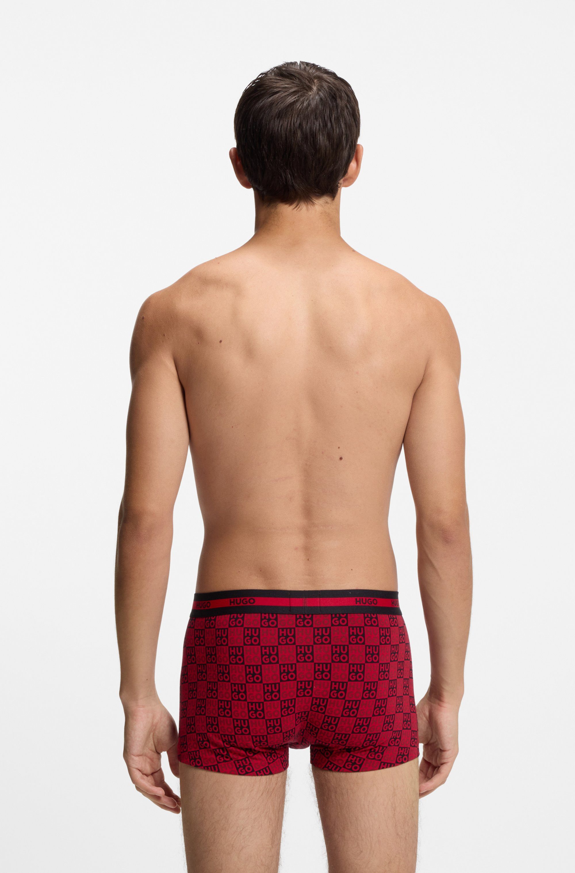 HUGO Trunk (Packung, 3-St) aus Stretch-Baumwolle mit Logo am Bund, körpernah