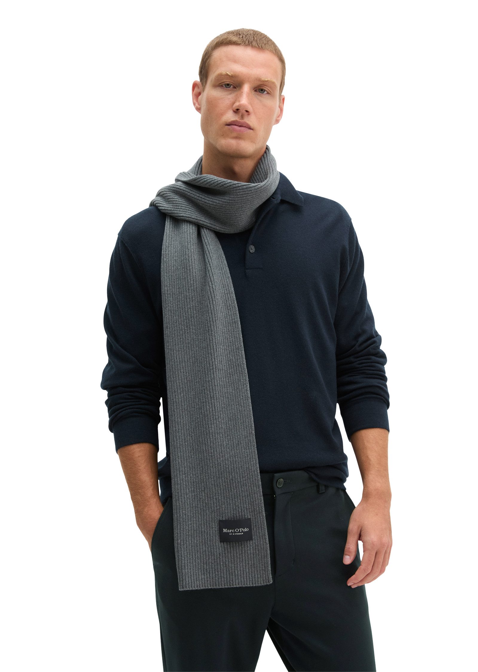 Marc O'Polo Strickschal aus reiner Bio-Baumwolle – Bild 3 von 3