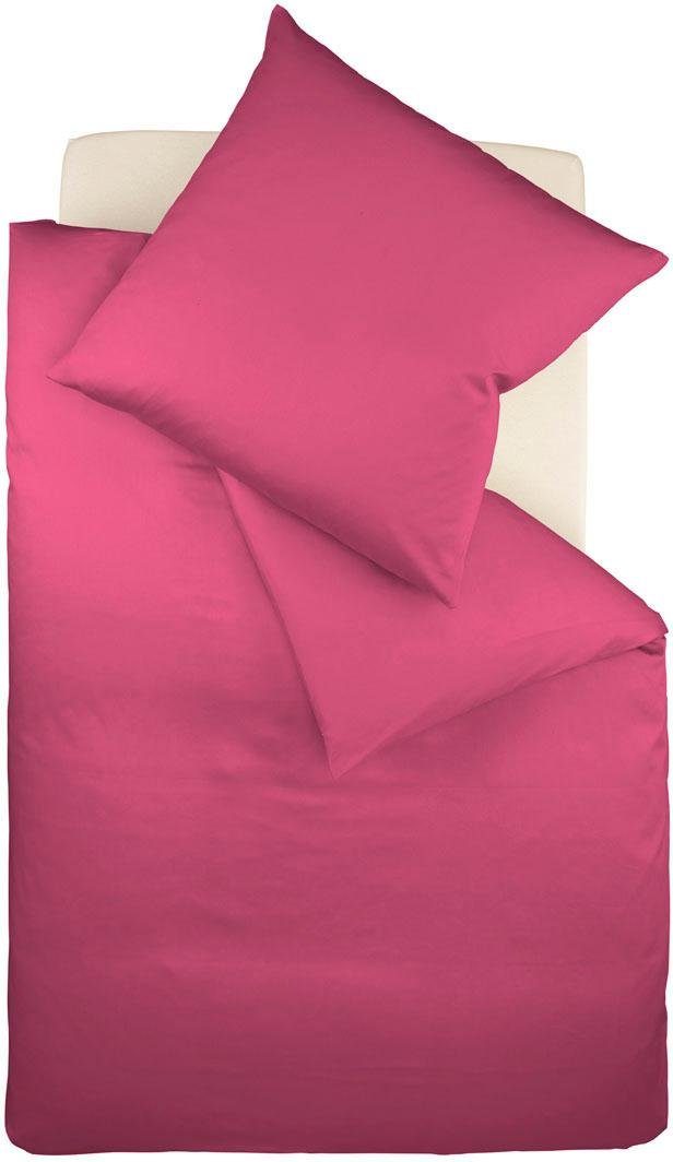 fleuresse Постельное белье Colours in 135x200, 155x220 oder 200x200 cm, Mako-Satin, 2 teilig, Постельное белье aus 100% Baumwolle, uni, mit Reißverschluss