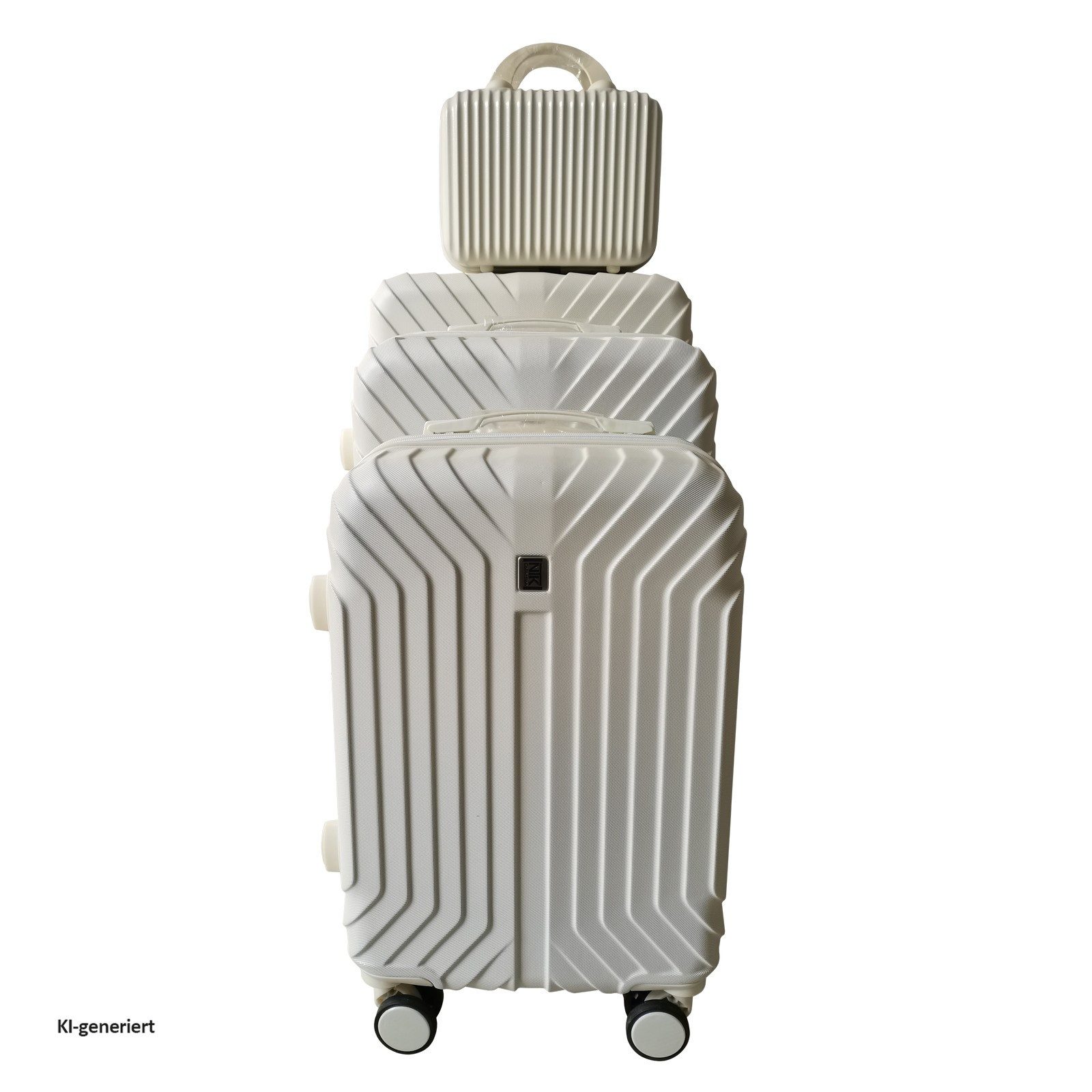NTK-Collection Hartschalen-Trolley Hartschalenkoffer 4er-Set Mabell Weiß, 4 Rollen, Reisegepäck Trolley