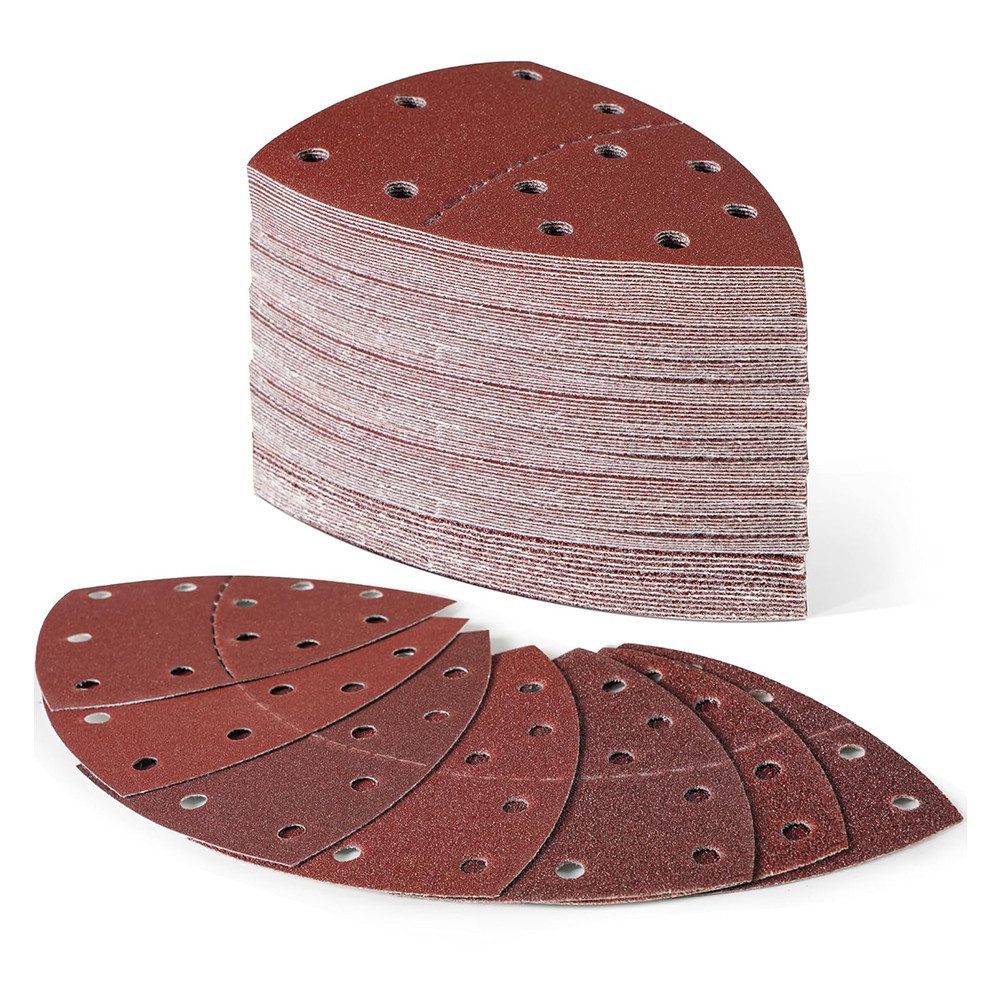 AFKSMILE Schleifpapier 105 Stück Schleifpapier Dreieckschleifer, 11-Loch Schleifpapier Set, (105 St), 15*P40, 15*P60, 15*P80, 15*P120, 15*P180, 15*P240 15*P400