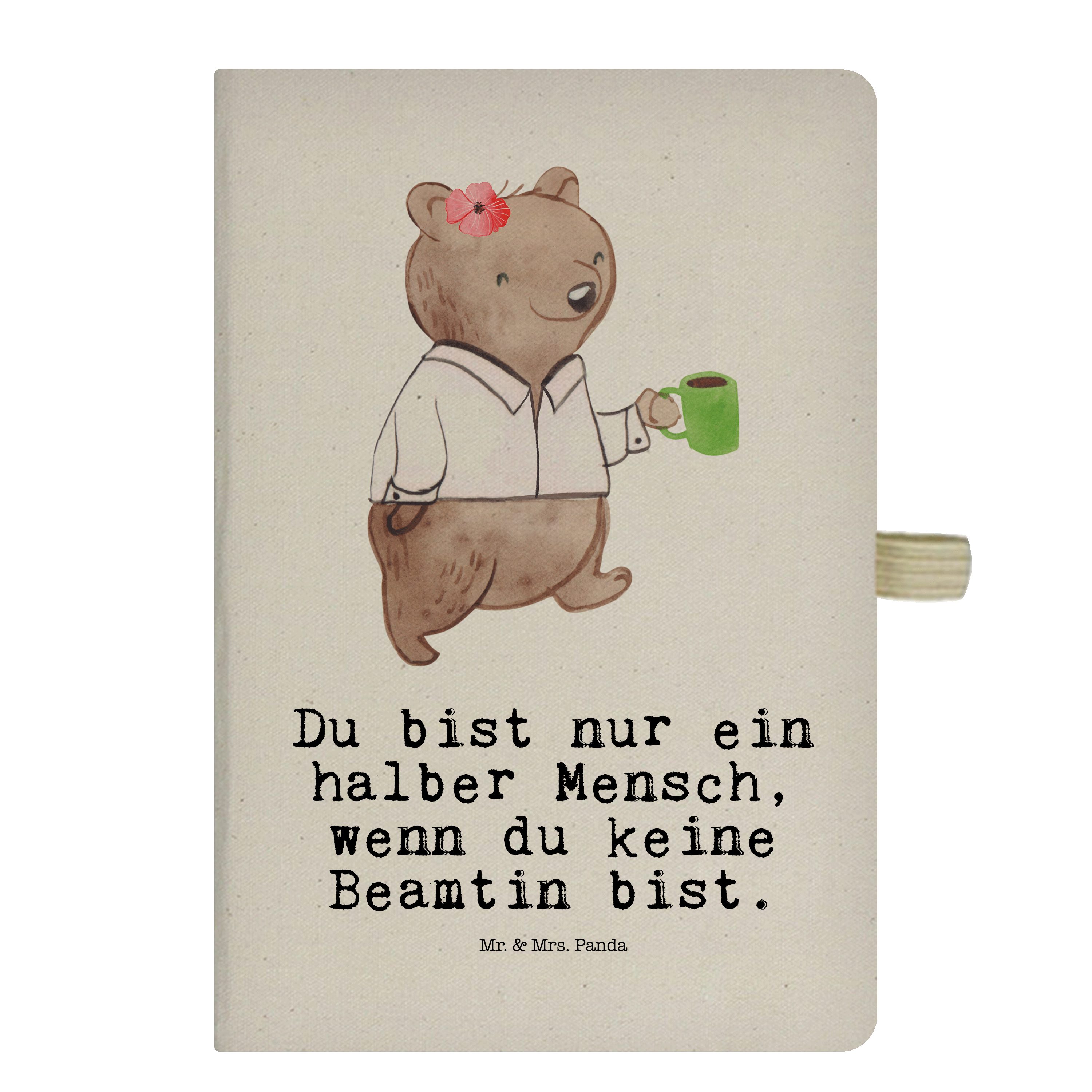 Mr. & Mrs. Panda Notizbuch Beamtin mit Herz - Transparent - Geschenk, Beamtentum, Verbeamtung, F Mr. & Mrs. Panda