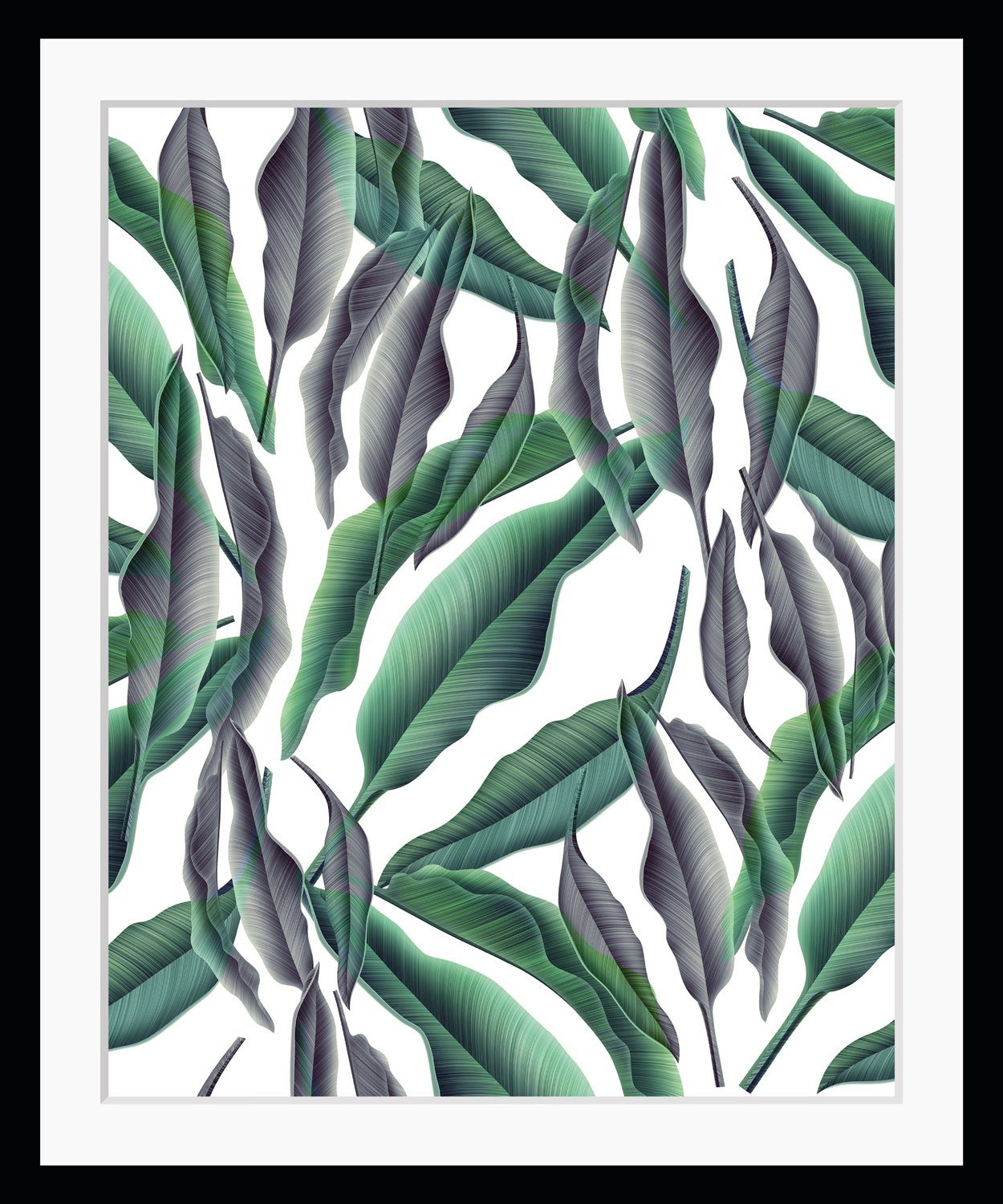 queence Bild Julia, Blätter, Kunst, Pflanzen, Pflanzenbilder, HD Premium Плакат-Druck inkl. Holzrahmen