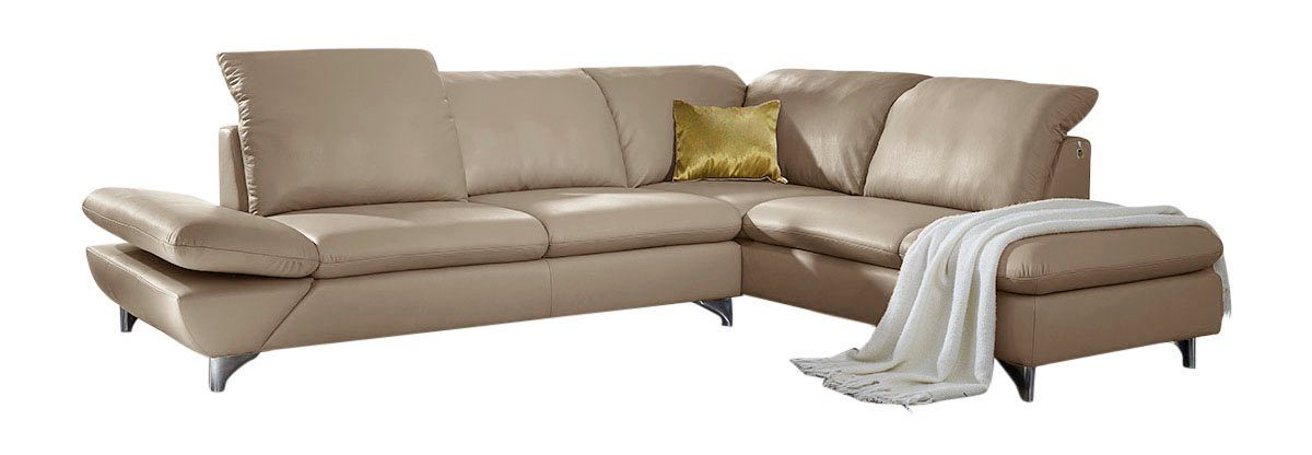 W.SCHILLIG Ecksofa taoo, elegant und zeitlos, bequem, L-Form, mit Sitziefenverstellung & Kopfteilverstellung