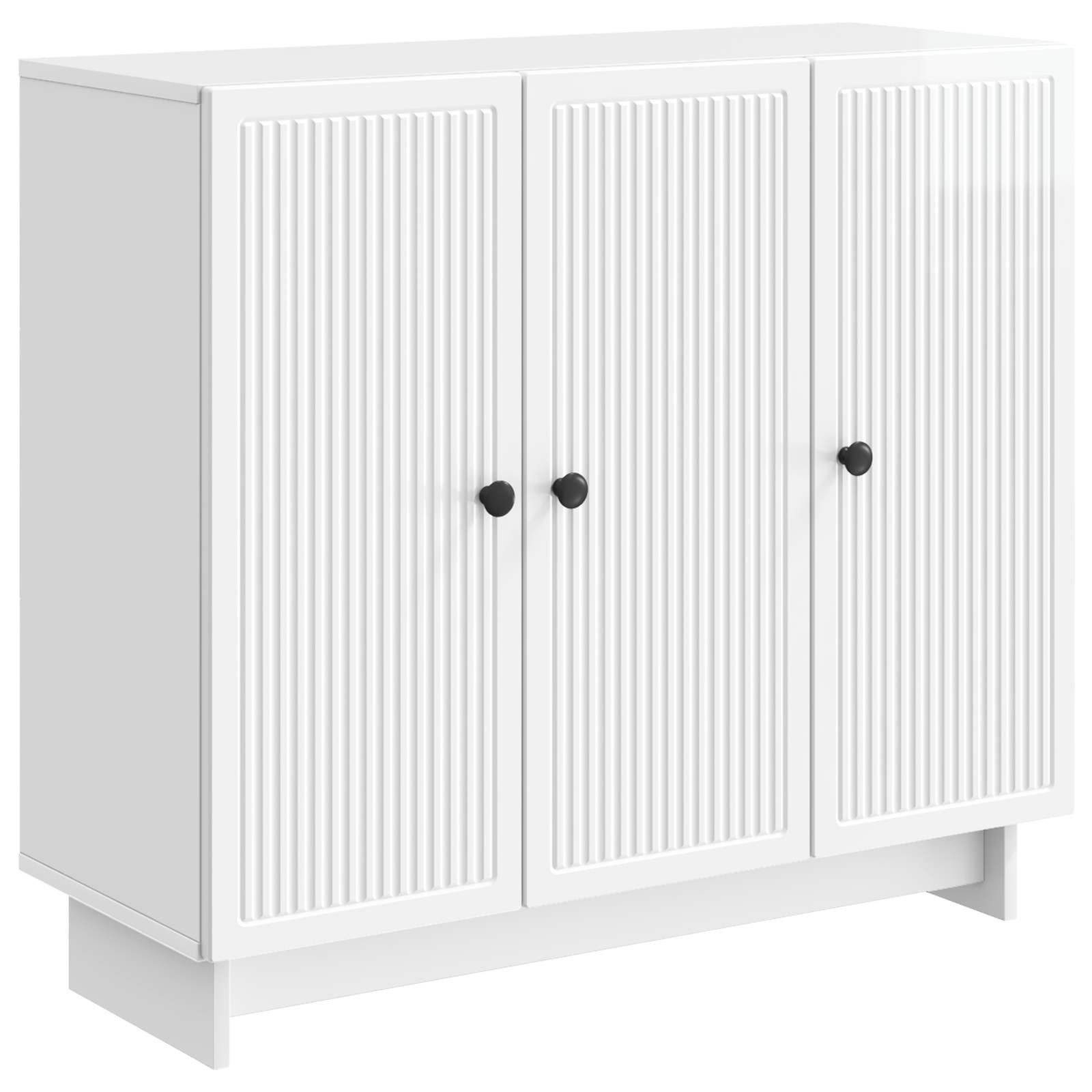 vidaXL Sideboard 89 x 34,5 x 80 cm Sideboard Hochglanz Weiß 89x34,5x80 cm Holzwerkstoff