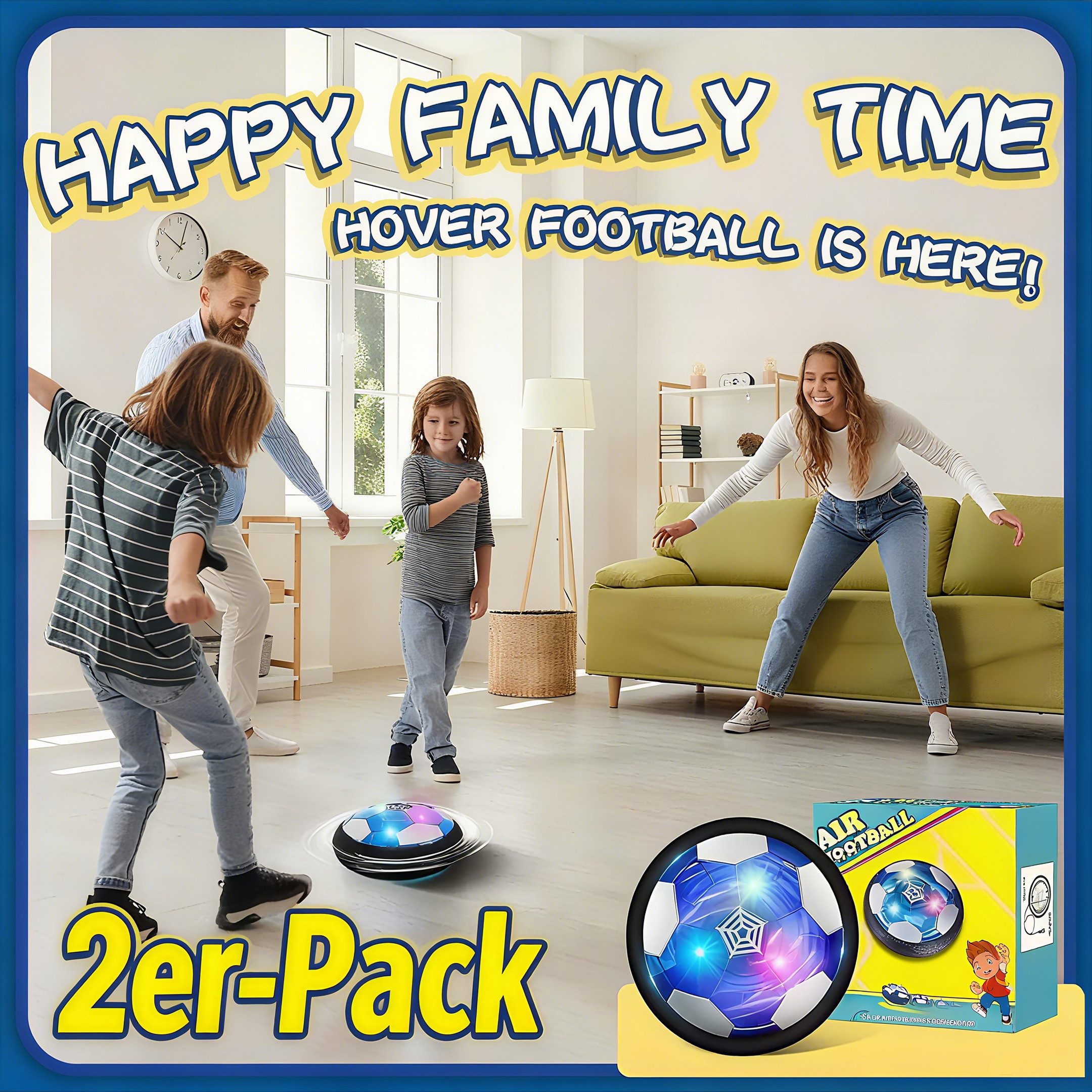 Spielball Air Power Fußball, Wiederaufladbar Indoor Fußball, LED-Fussball