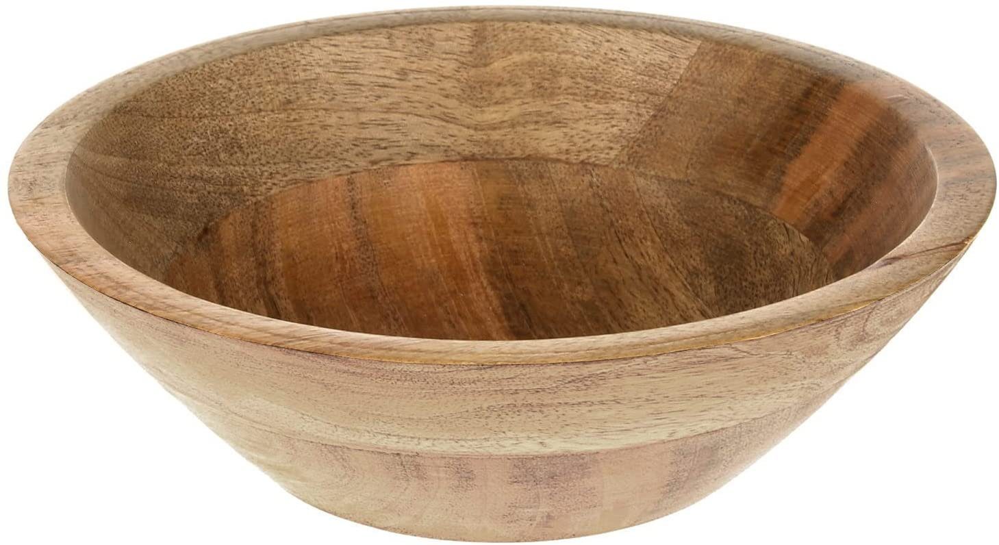 Macosa Home Dekoschale (Obstschale Accessoire Küchenutensilie, Tisch-Deko Snackschale Servierplatte), Mango Schale 20cm rund Holz Deko-Schüssel Mango-Holz